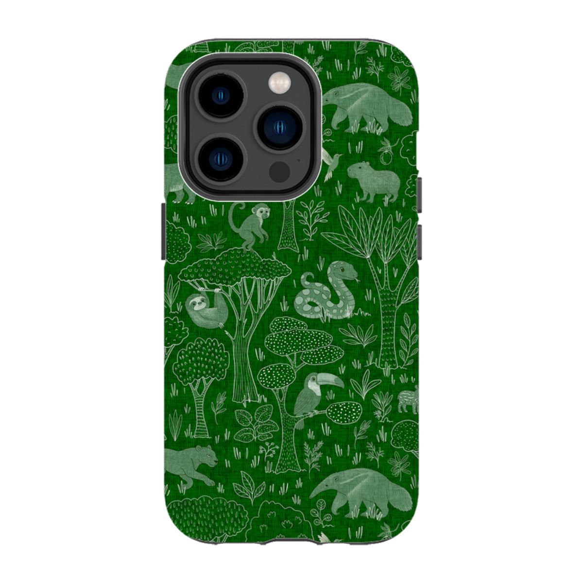 iPhone Tough Case - Tropical Jungle Animals green By Katherine Quinn
