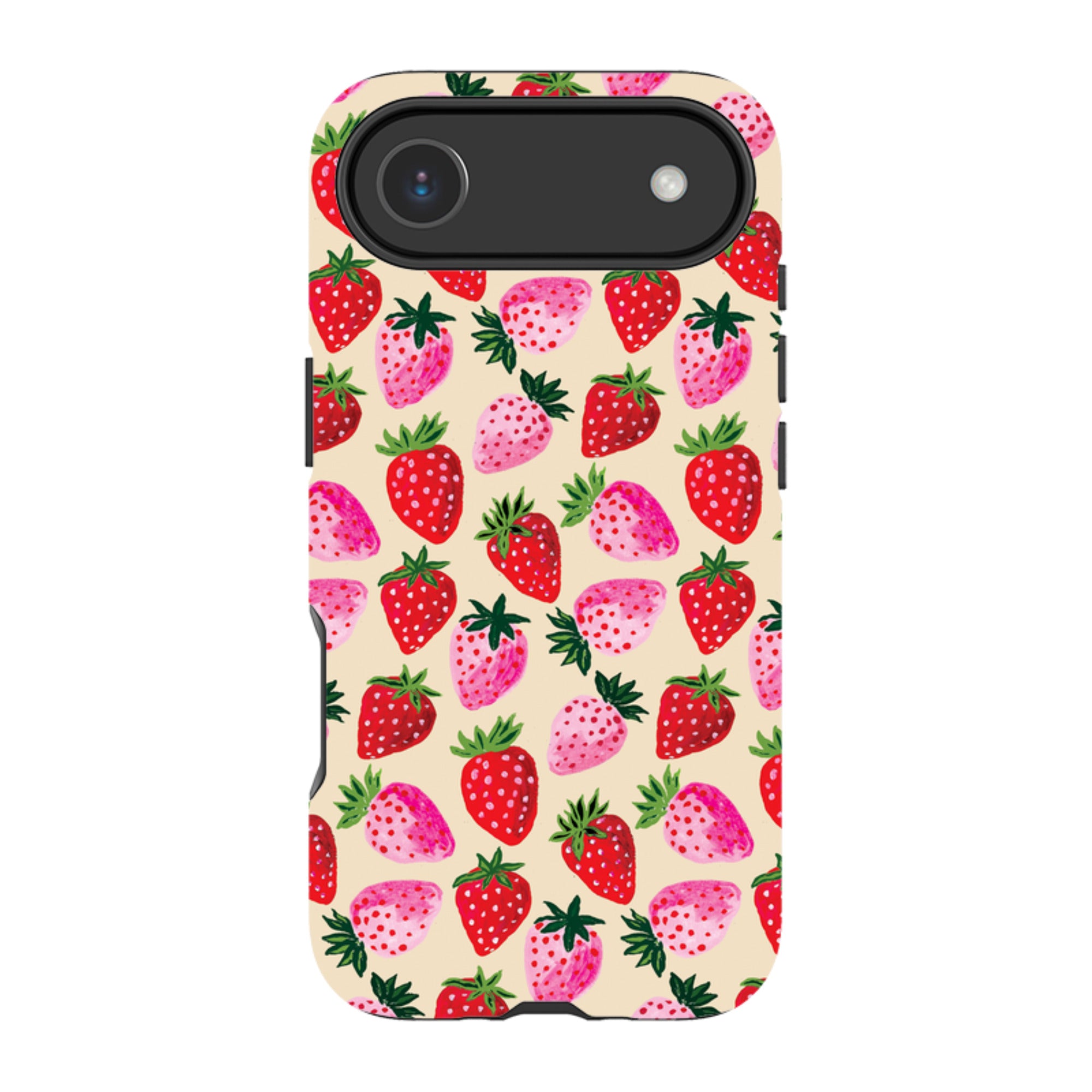 iPhone MagSafe Tough Case - Strawberry Scatter Cream By Emma Frances Grant