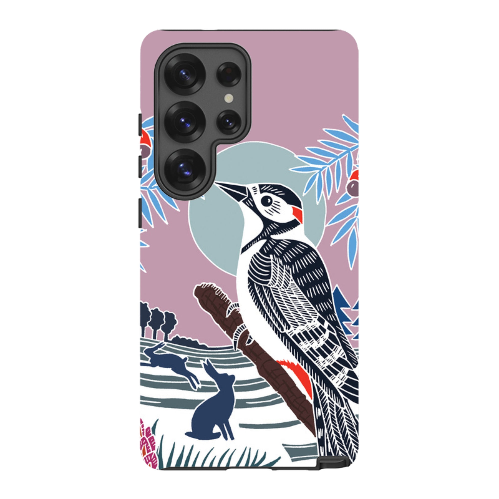 Samsung Tough Case - Woodpecker Pale By Kate Heiss