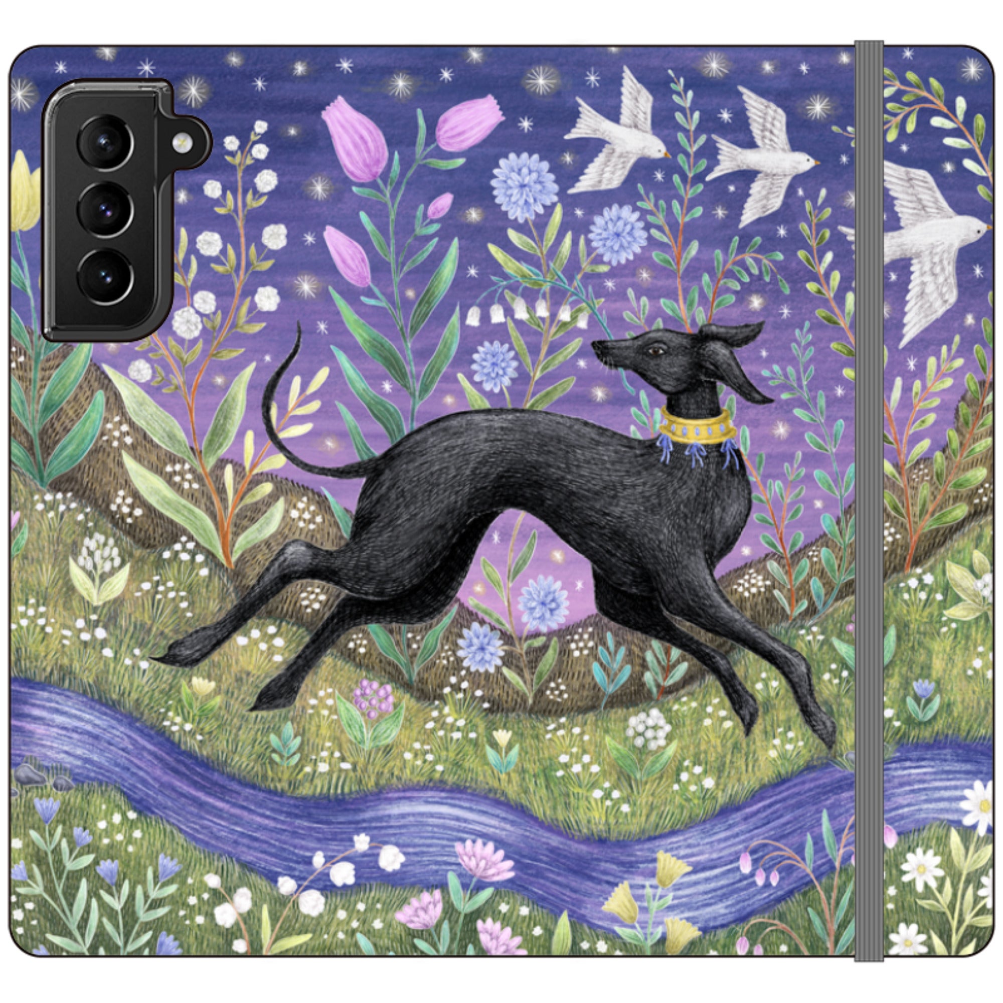Meadow Hound Wallet Case By Catherine Rowe