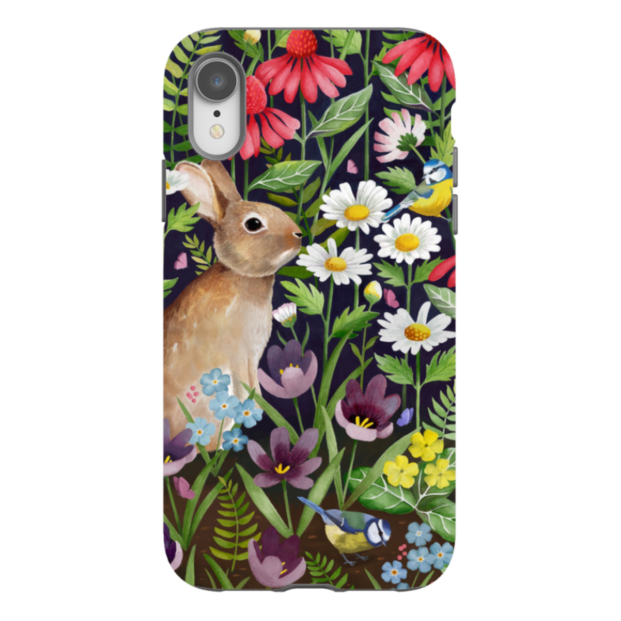 iPhone Tough Case - Rabbit And Wildflowers By Bex Parkin