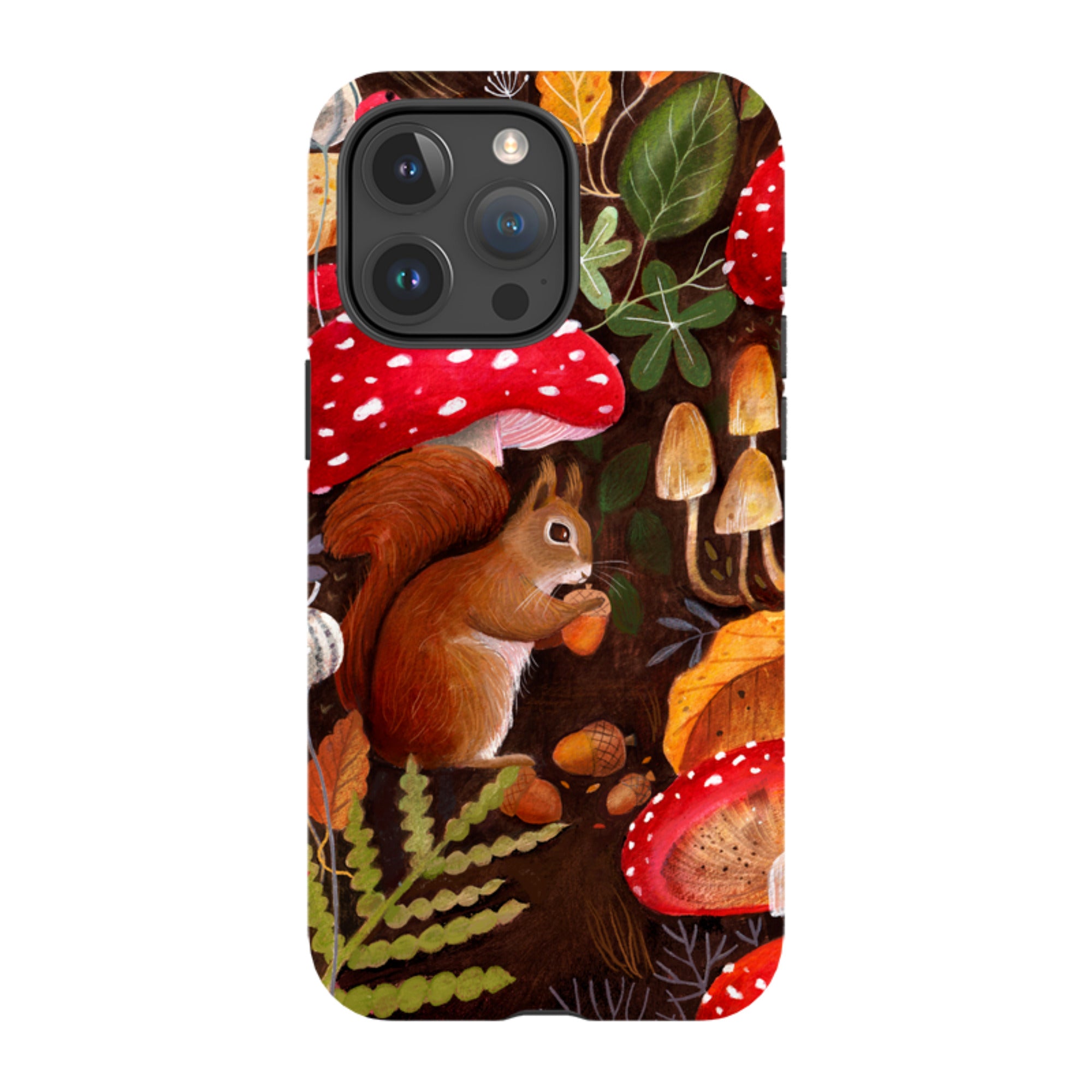 iPhone Tough Case - Squirrel Mushrooms By Bex Parkin
