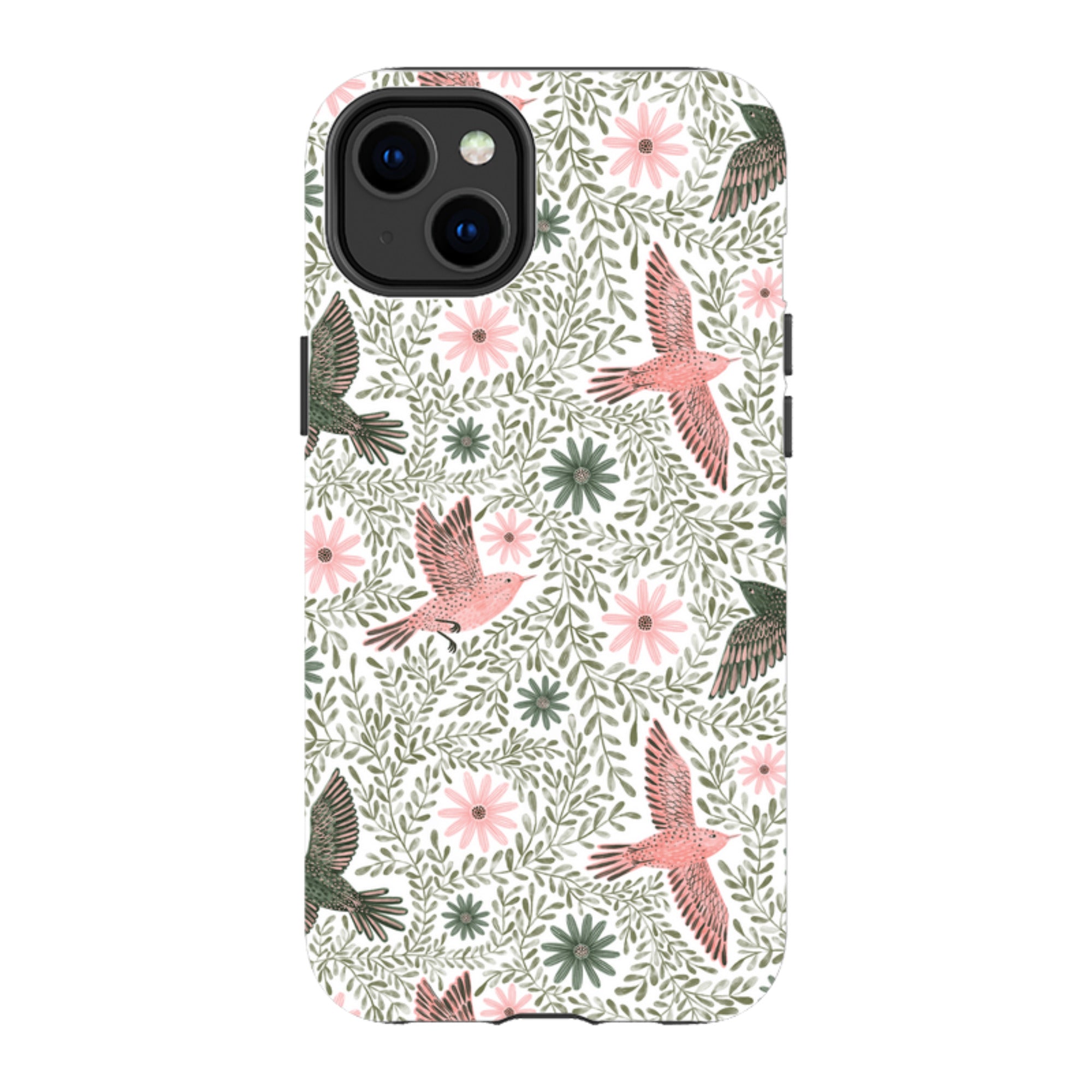 iPhone Tough Case - Bird Pattern Green By Lee Foster Wilson