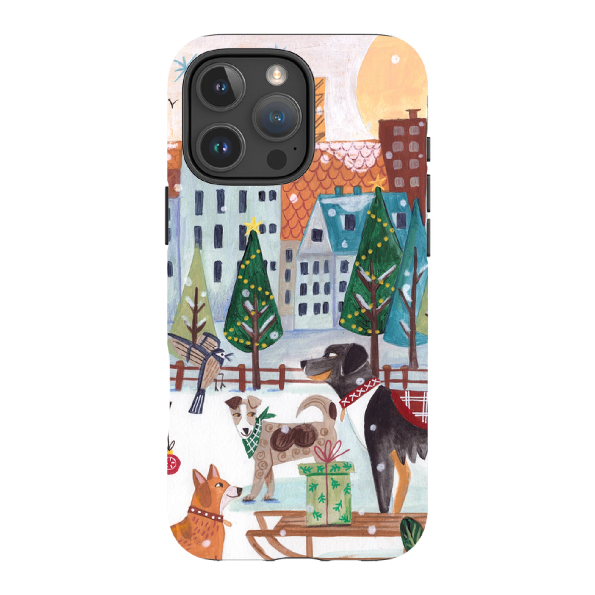 iPhone Tough Case - Christmas Dogs By Caroline Bonne Muller