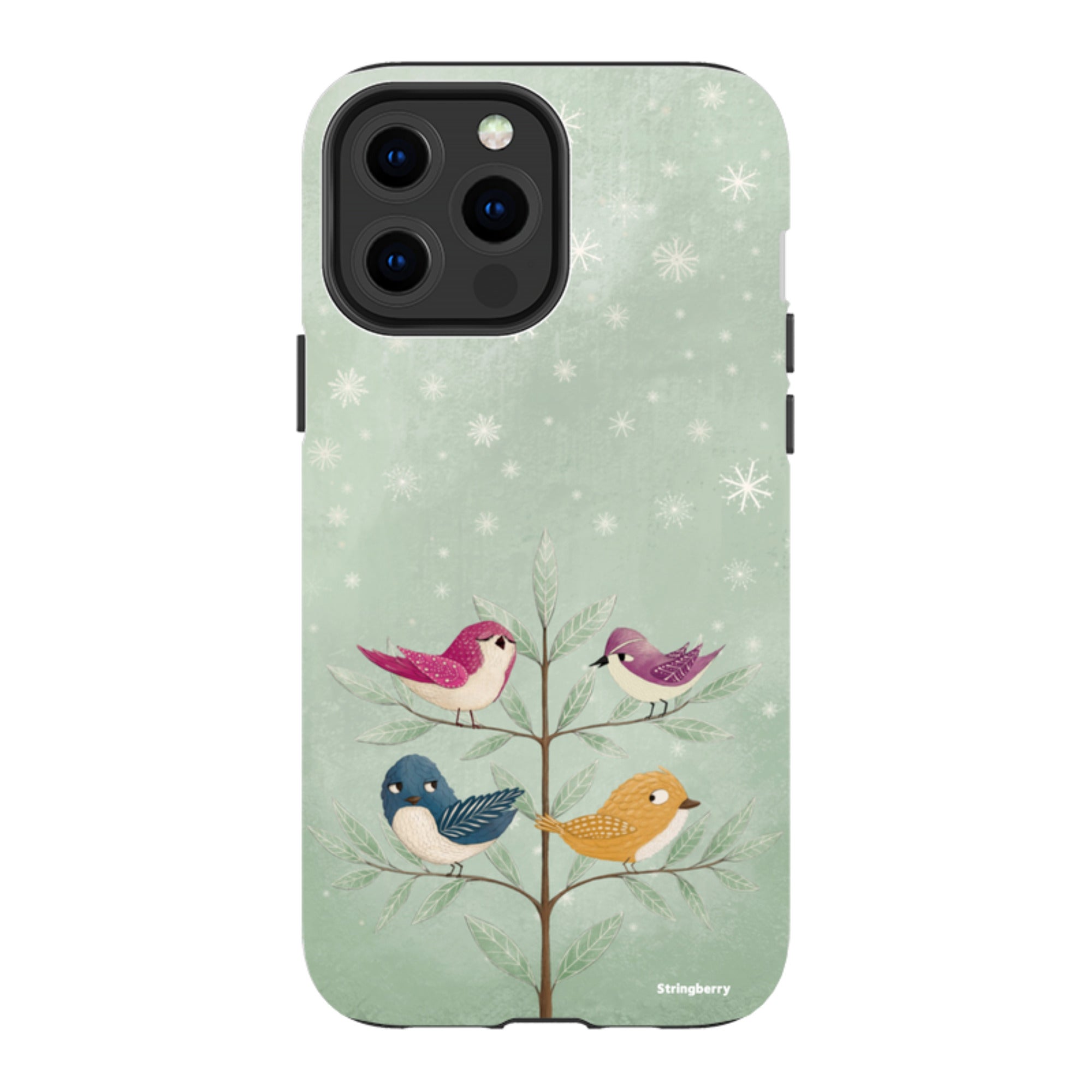 iPhone Tough Case - Garden Birds Aqua By Maja Lindberg