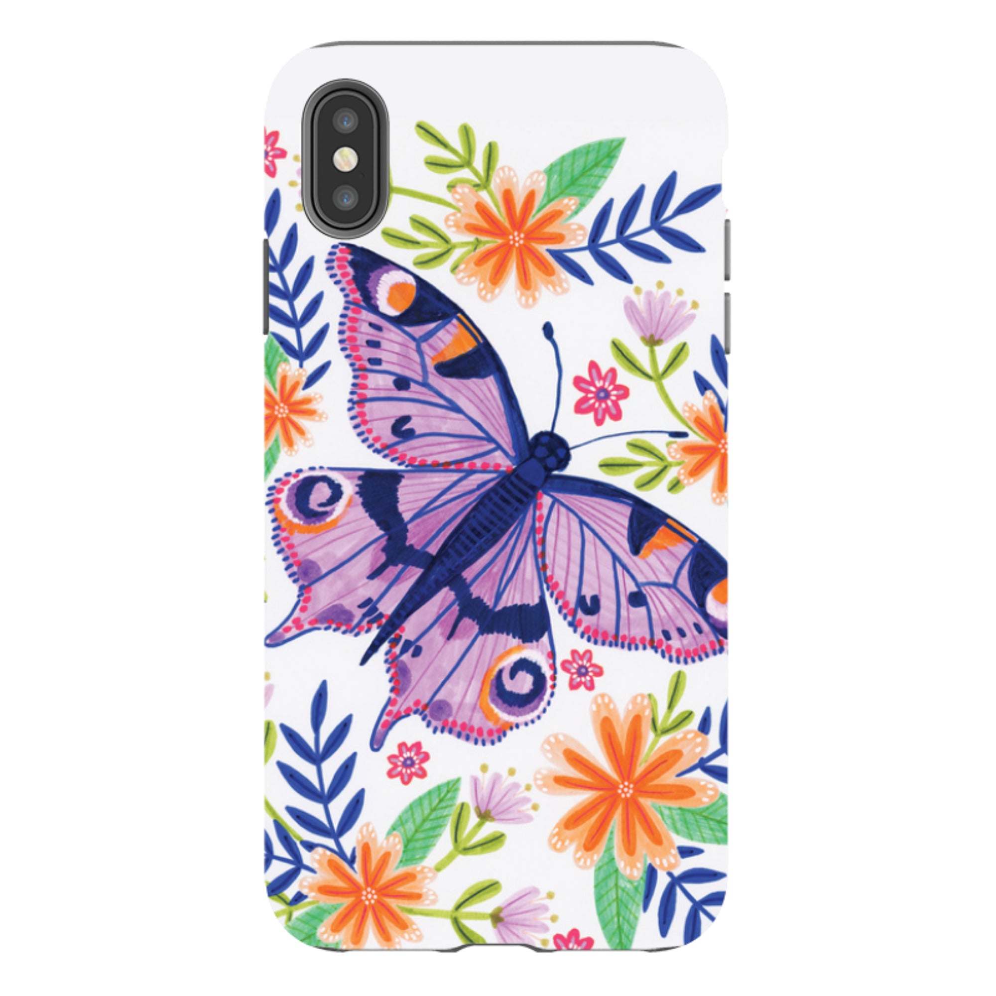 iPhone Tough Case - Floral Lilac Butterfly By Lee Foster Wilson