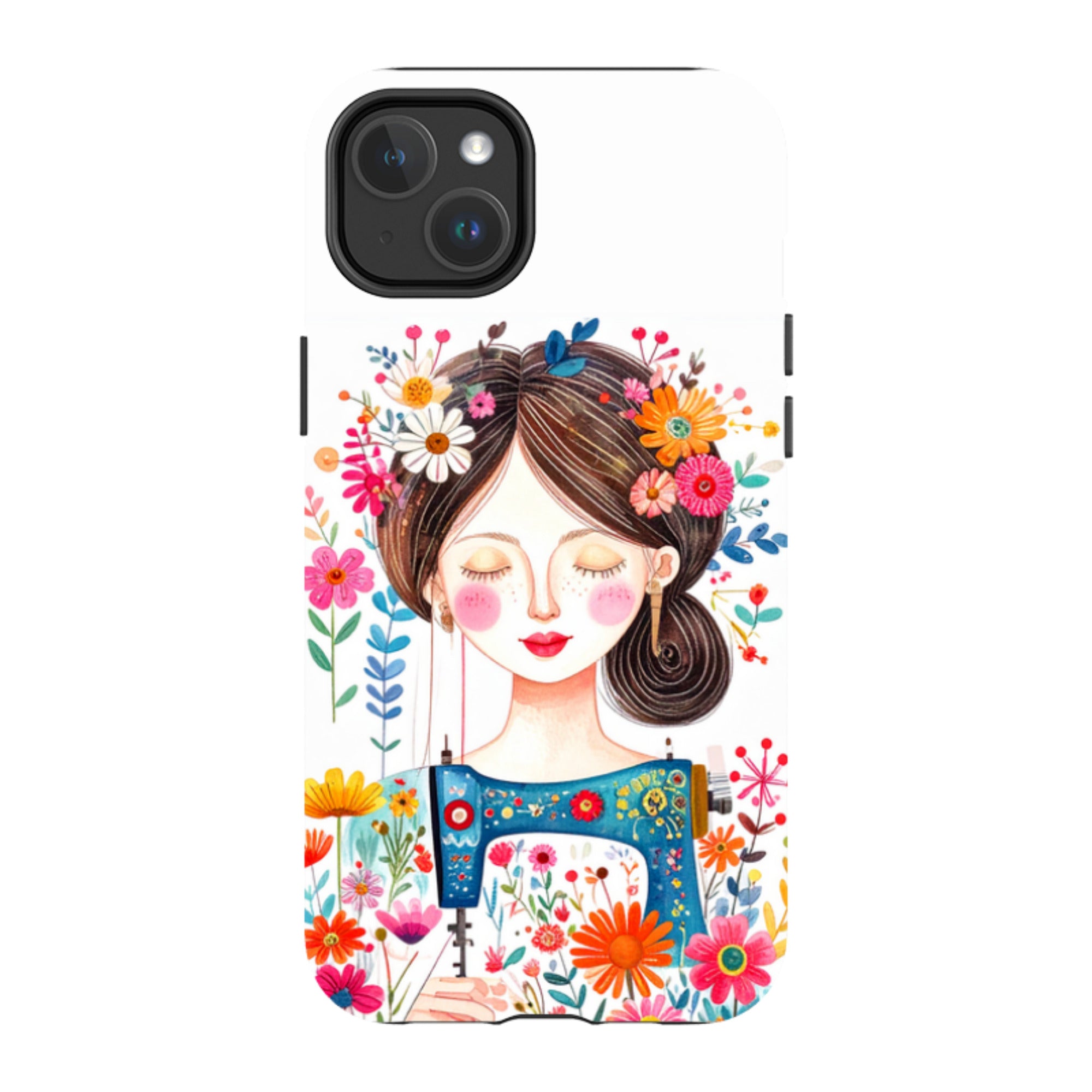 iPhone MagSafe Tough Case - Floral Sewing Lady