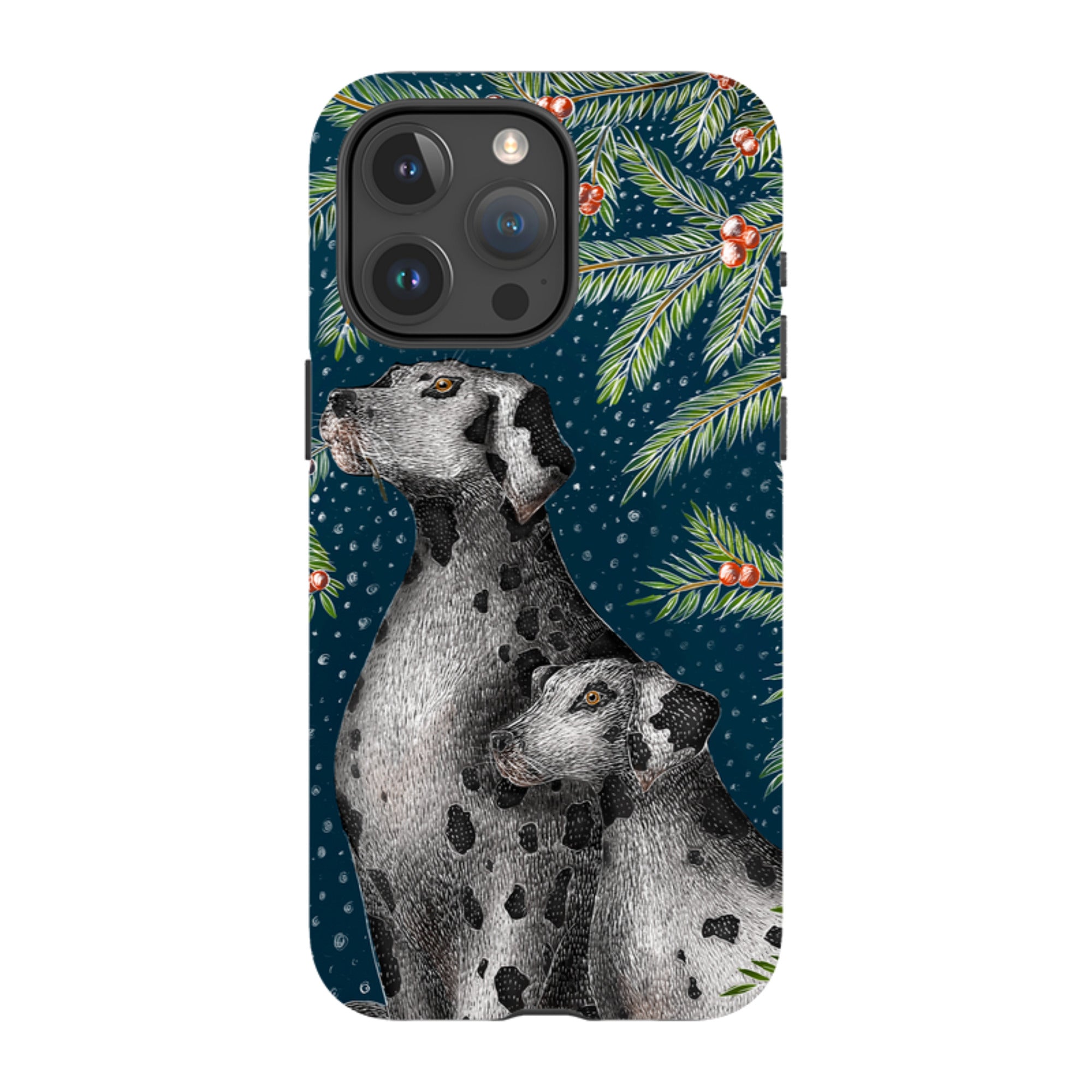iPhone Tough Case - Christmas Dalmatians By Catherine Rowe