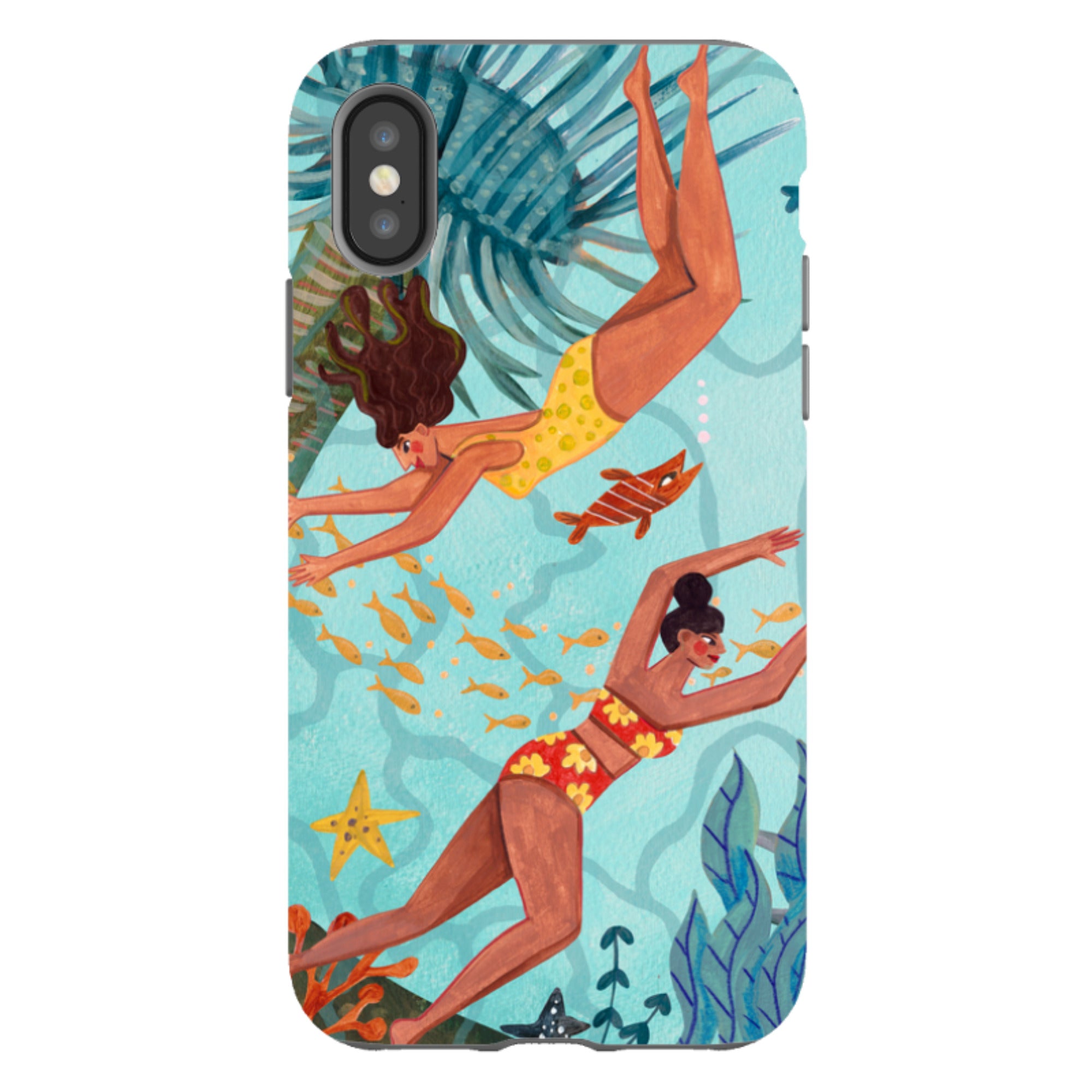iPhone Tough Case - Swimming By Caroline Bonne Muller