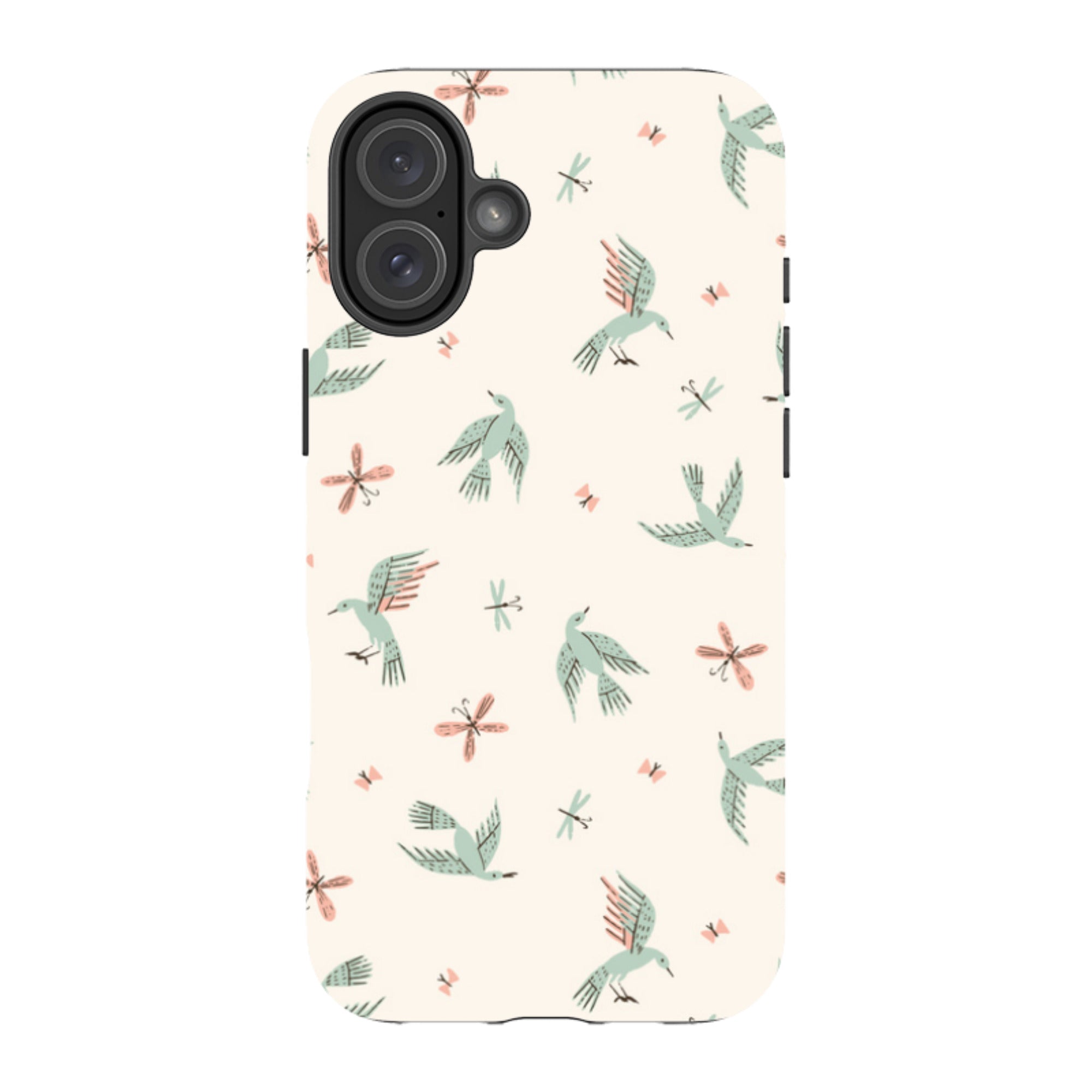 iPhone MagSafe Tough Case - Birds and Butterflies Cream By Meghann Rader