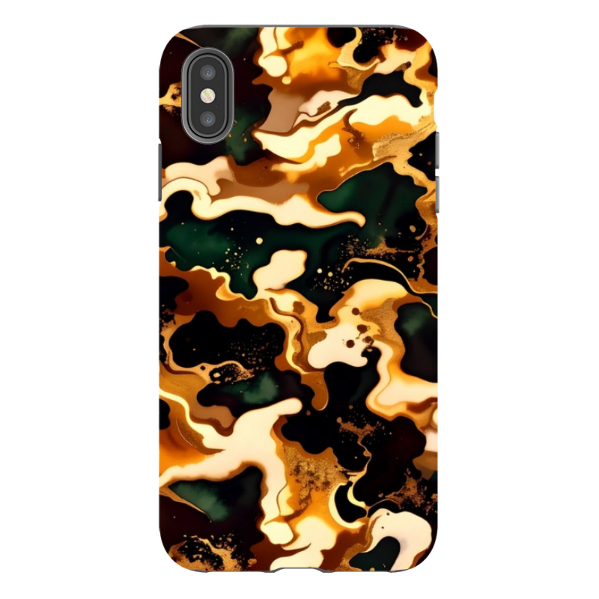 iPhone Tough Case - Green Fire Marble