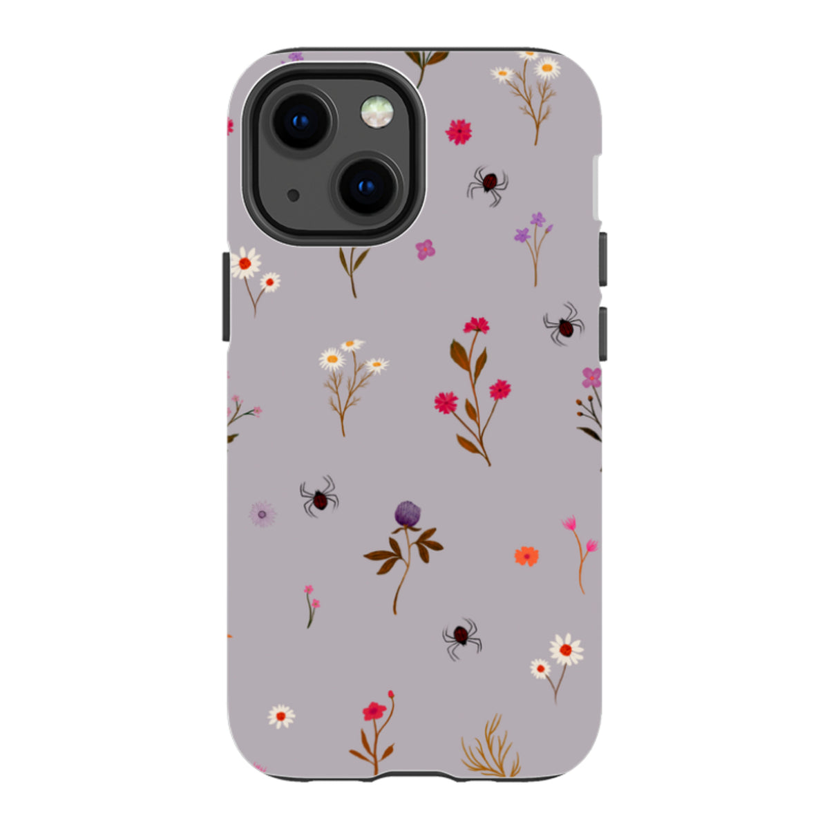 iPhone Tough Case - Florals and Spiders - Mauve By Katherine Quinn