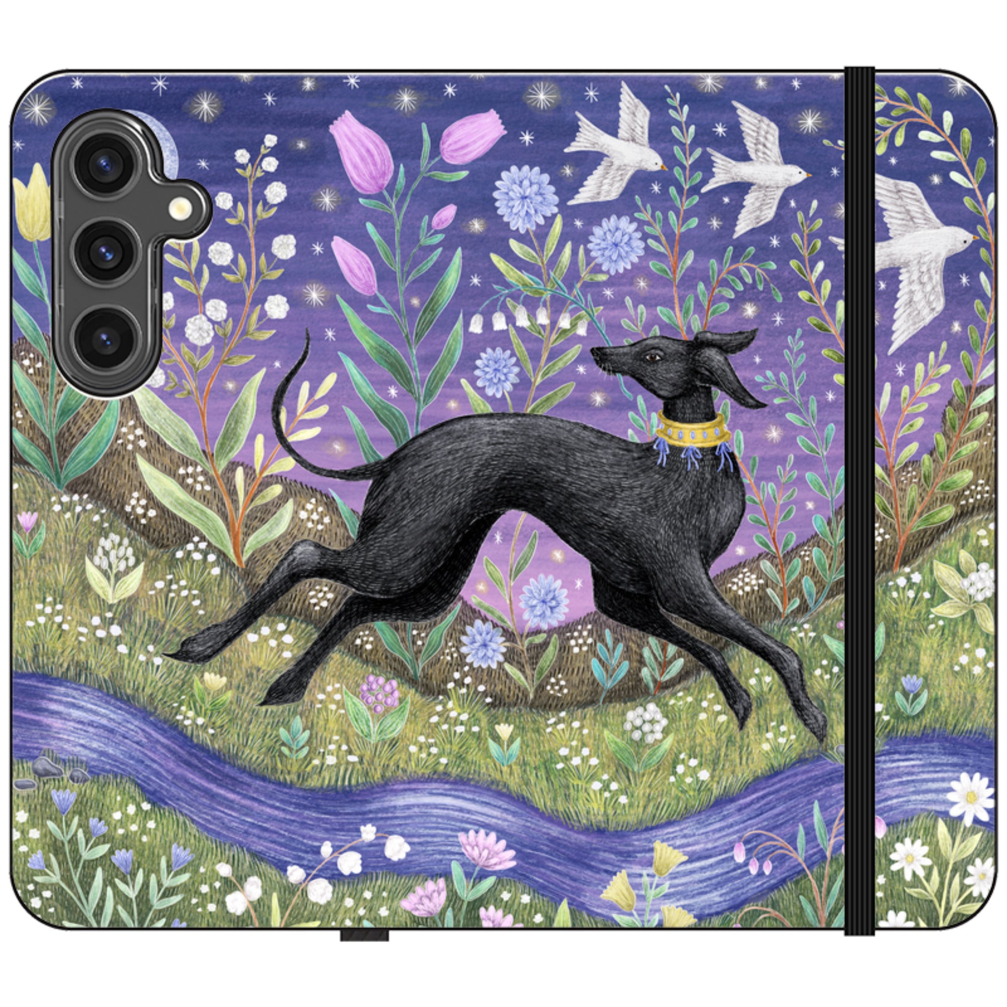 Meadow Hound Wallet Case By Catherine Rowe