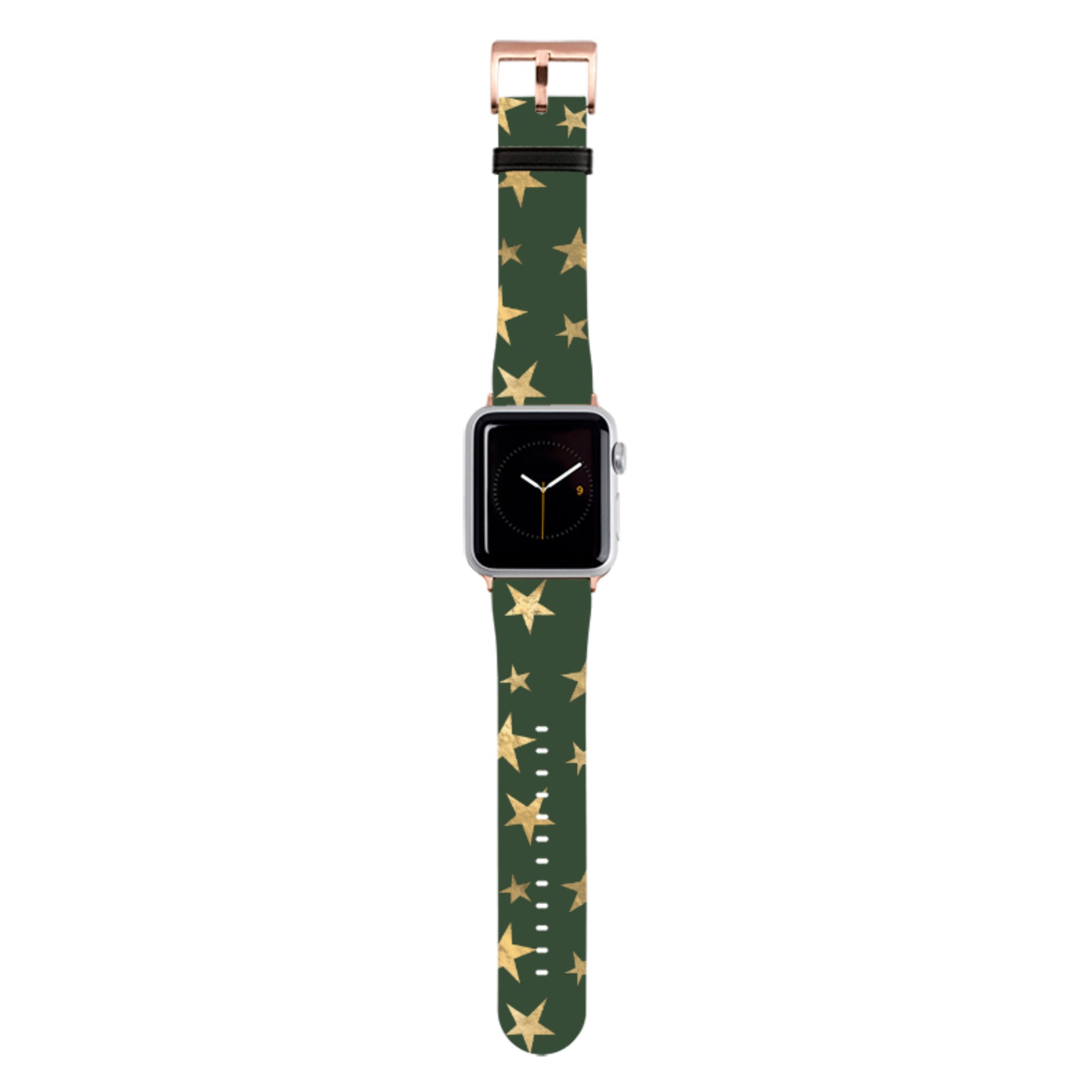 Green and Gold Stars Apple Watch Strap