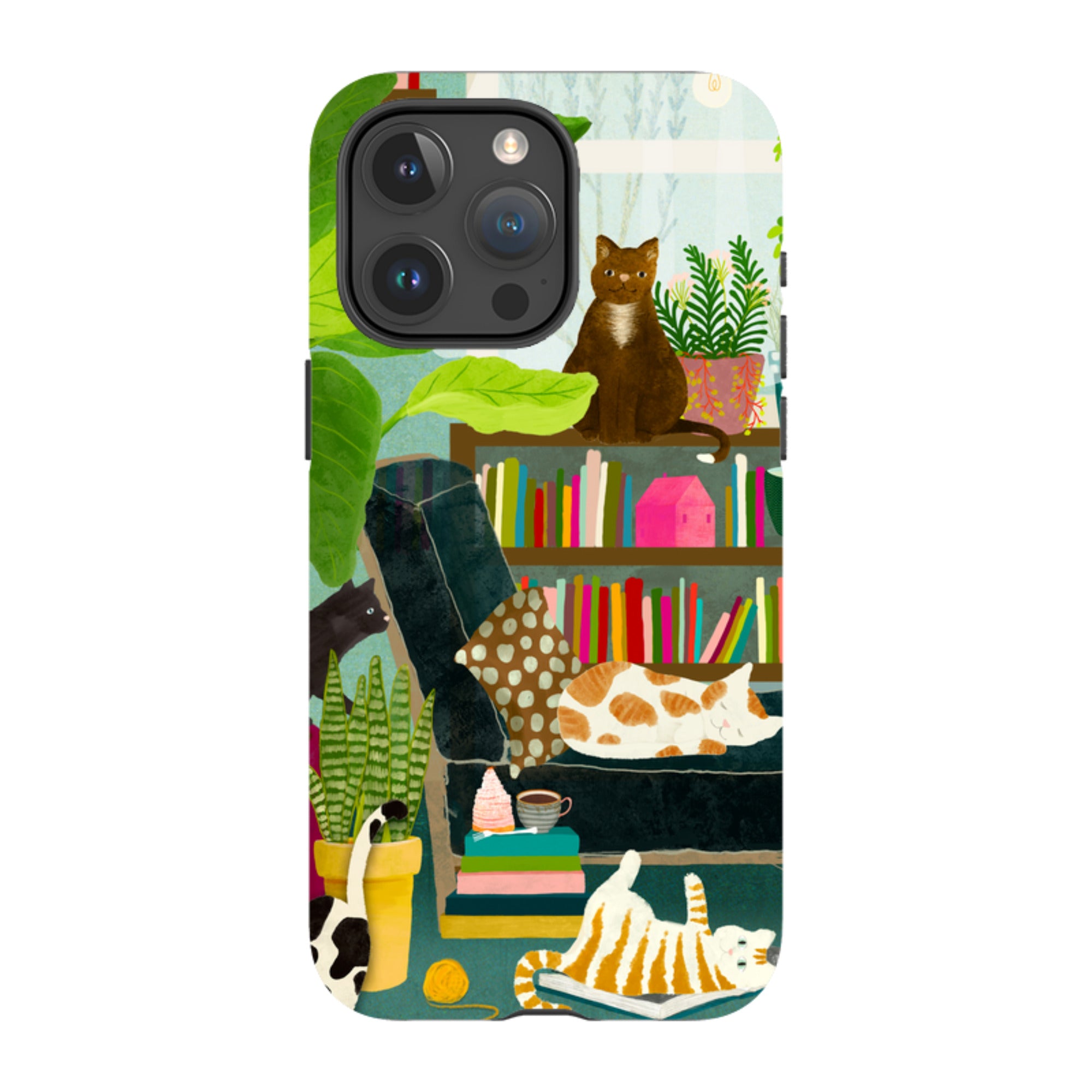 iPhone MagSafe Tough Case - Cat Library By Katherine Quinn