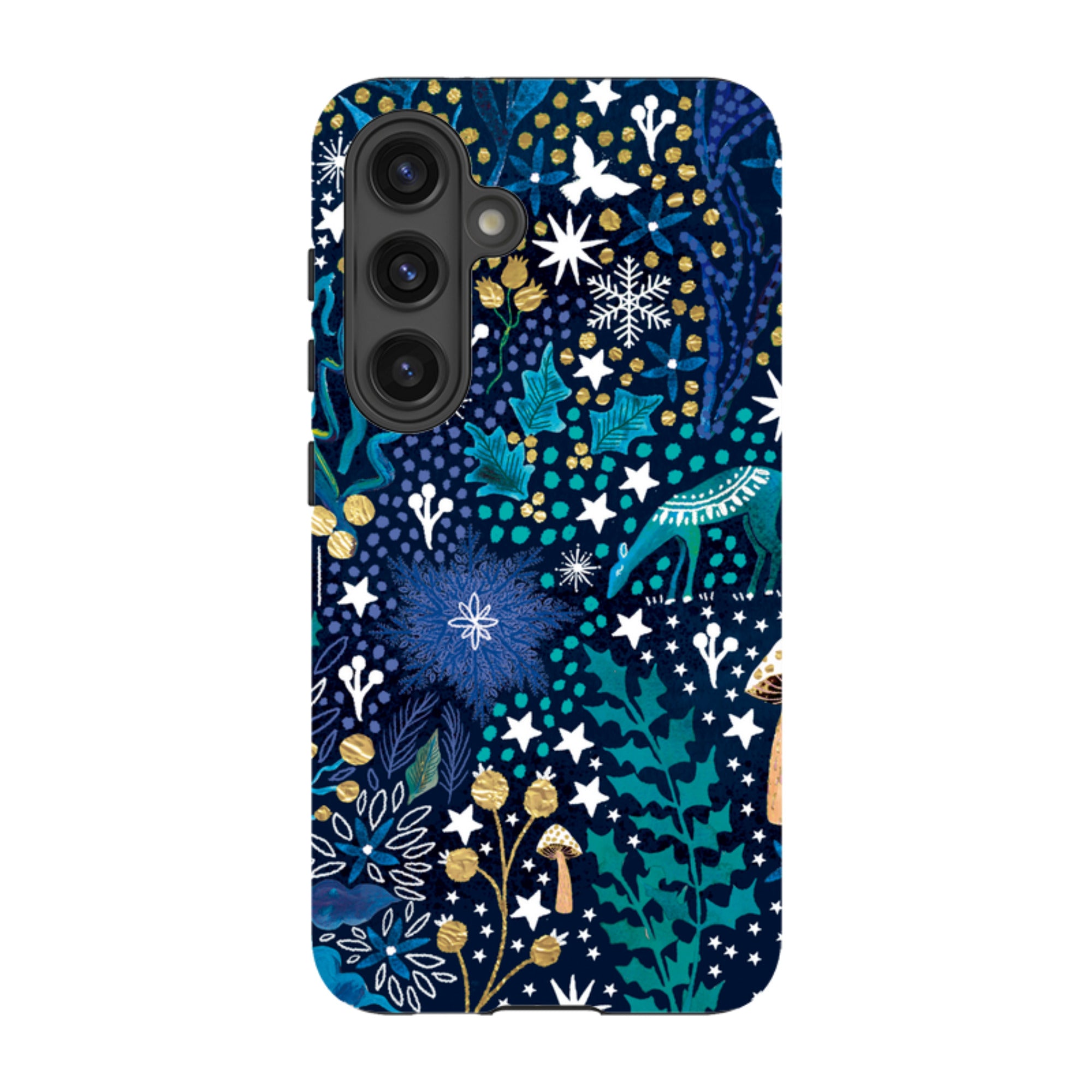 Samsung Tough Case - Winter Flowers Teal By Emma Frances Grant