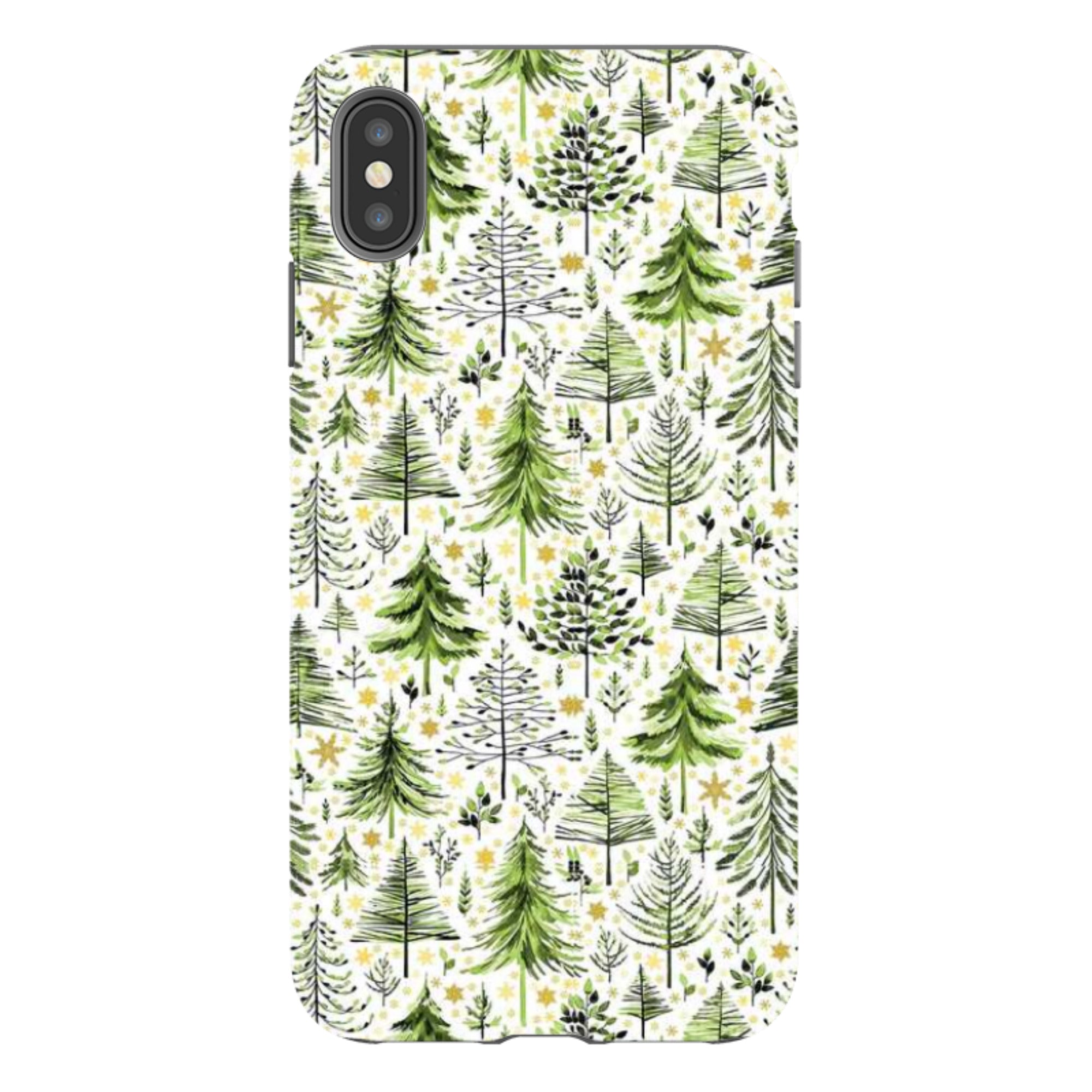 iPhone Tough Case - Green Xmas Trees By Elisabeth Haager