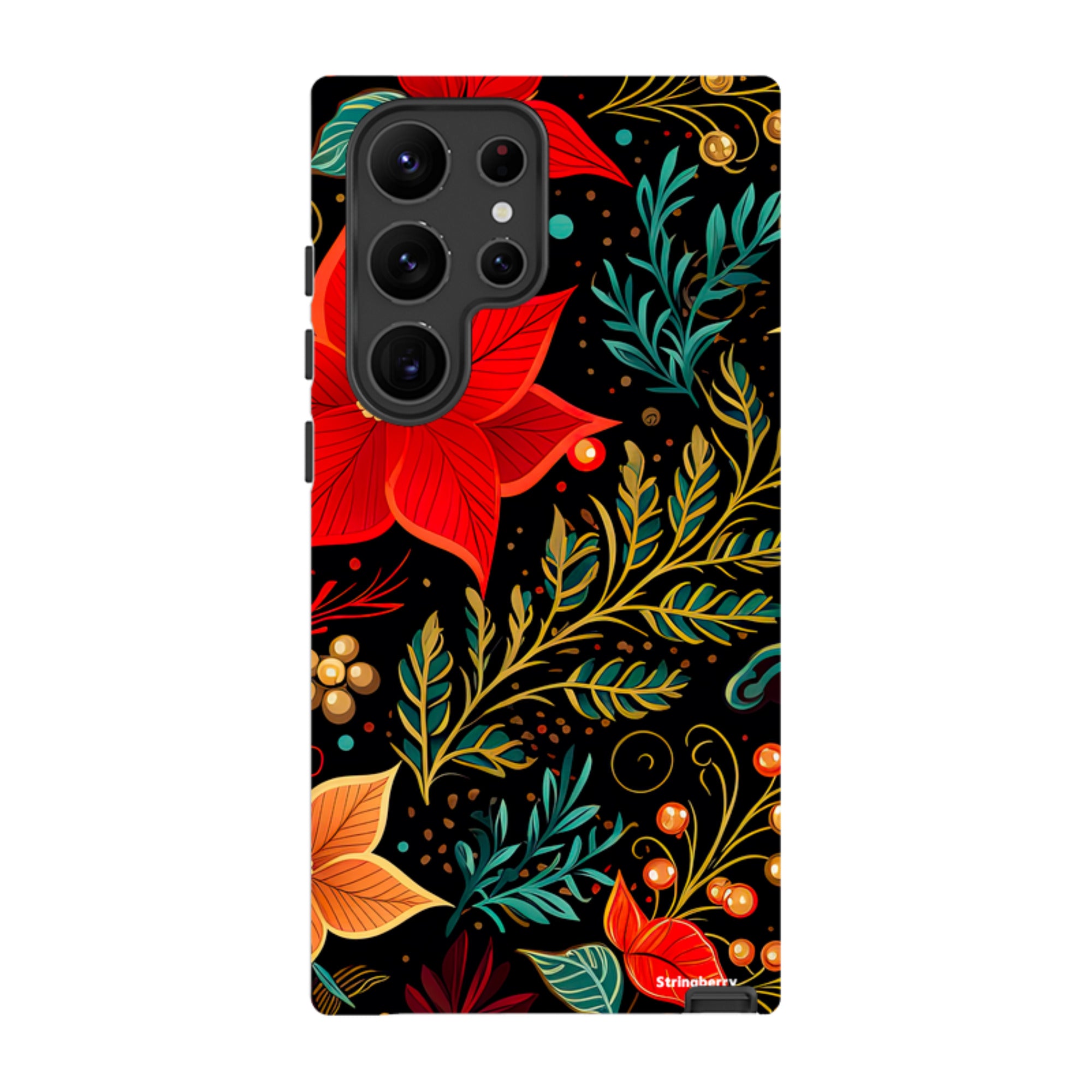 Samsung Tough Case -Red Winter Floral II