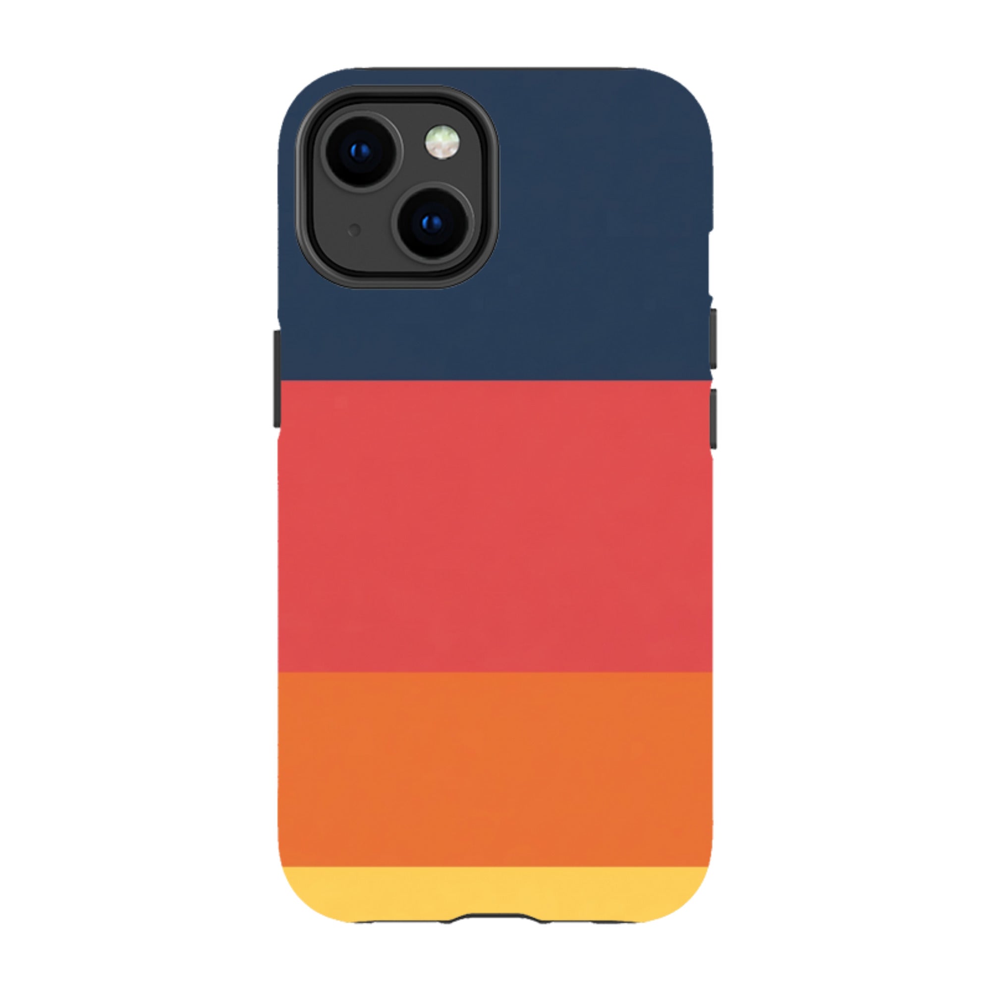 iPhone Tough Case - Navy Blue & Orange Gingham