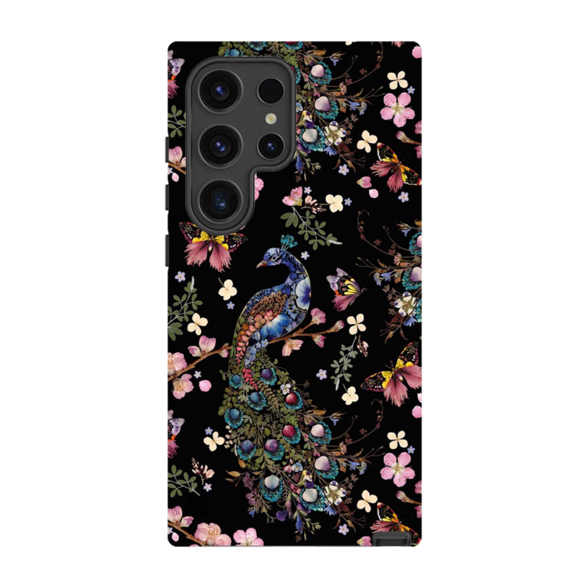 Samsung Tough Case - Peacock and Cherry Blossoms Dark By Helen Ahpornsiri