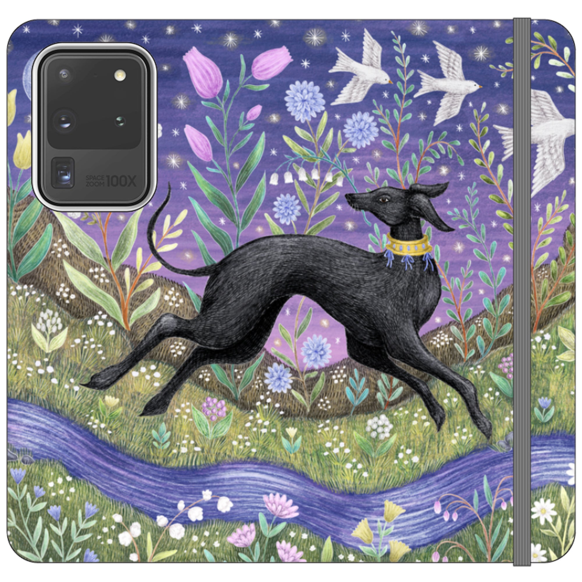 Meadow Hound Wallet Case By Catherine Rowe