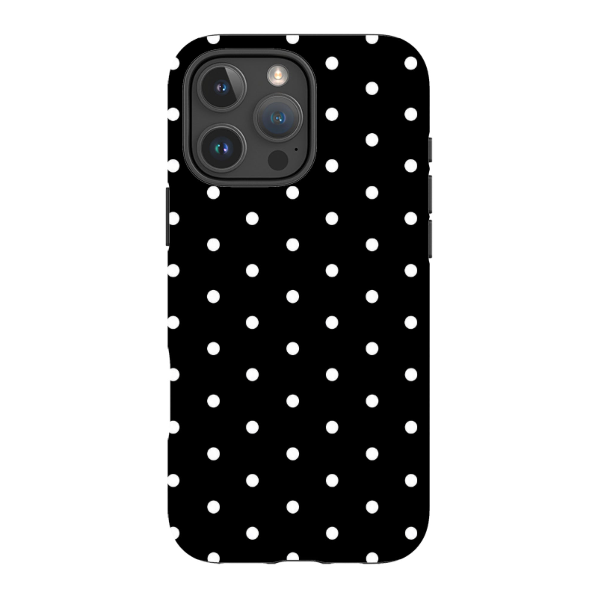 iPhone MagSafe Tough Case - Black & White Polka Dot