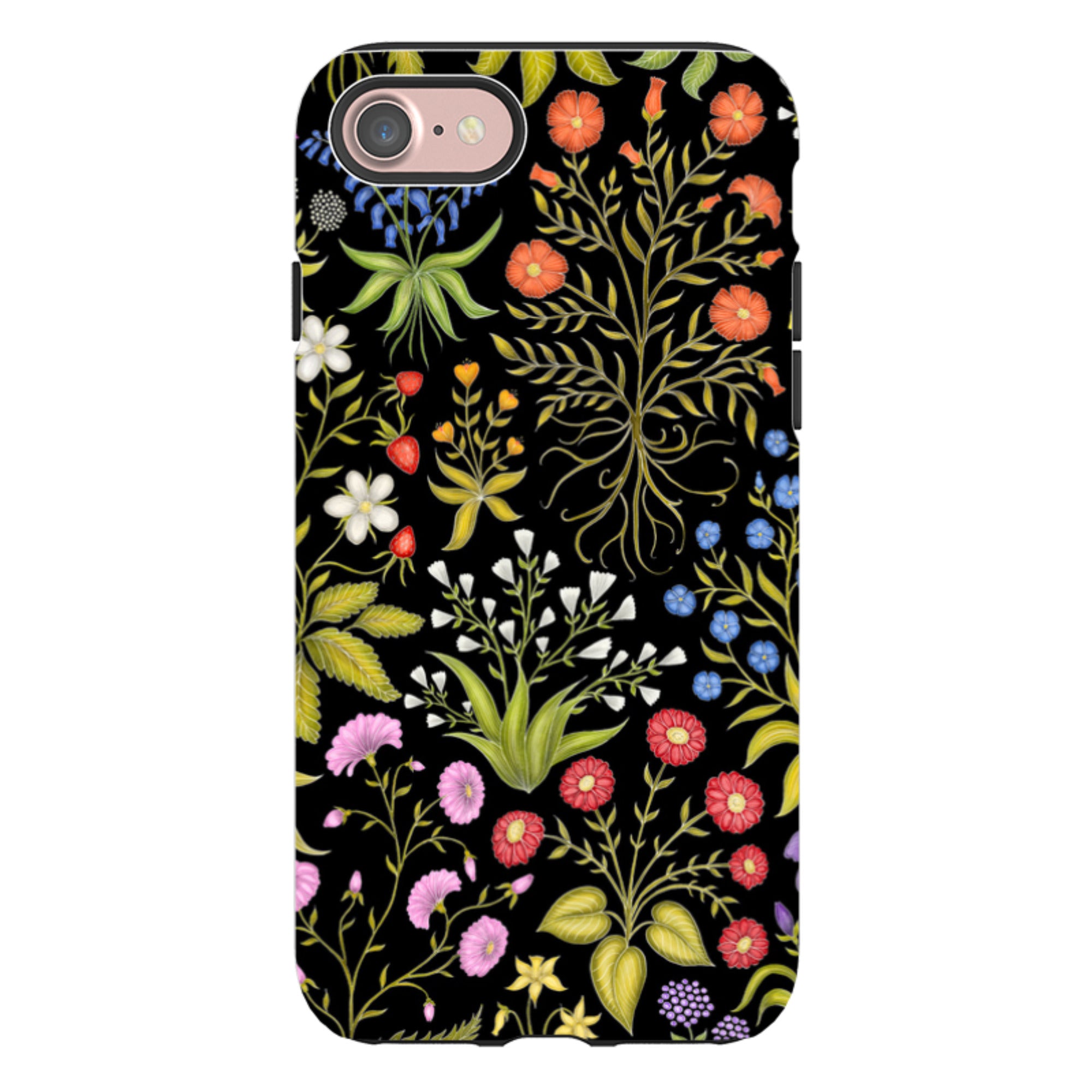 iPhone Tough Case - Fleurs Black By Catherine Rowe