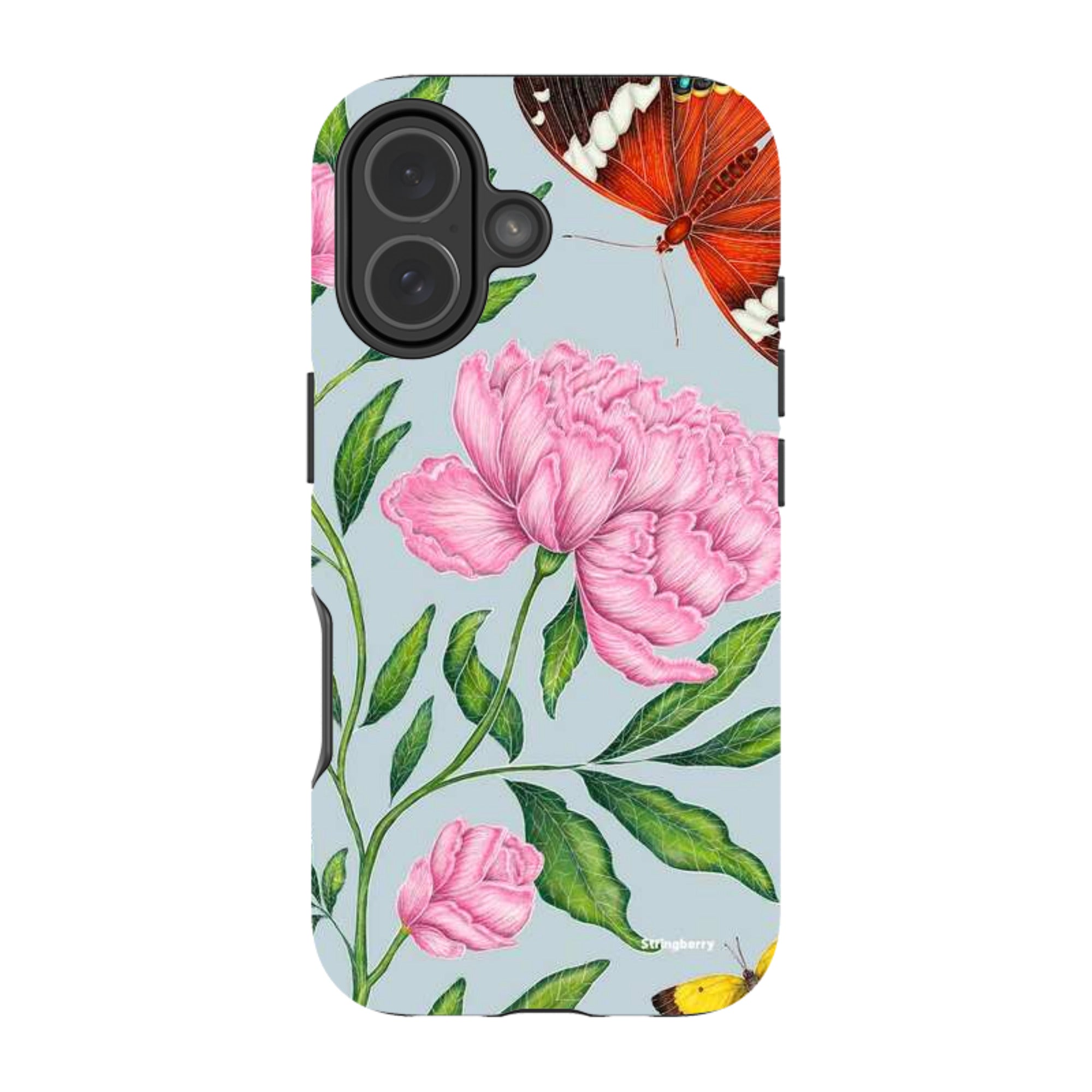 iPhone Tough Case - Butterflies And Peonies By Catherine Rowe