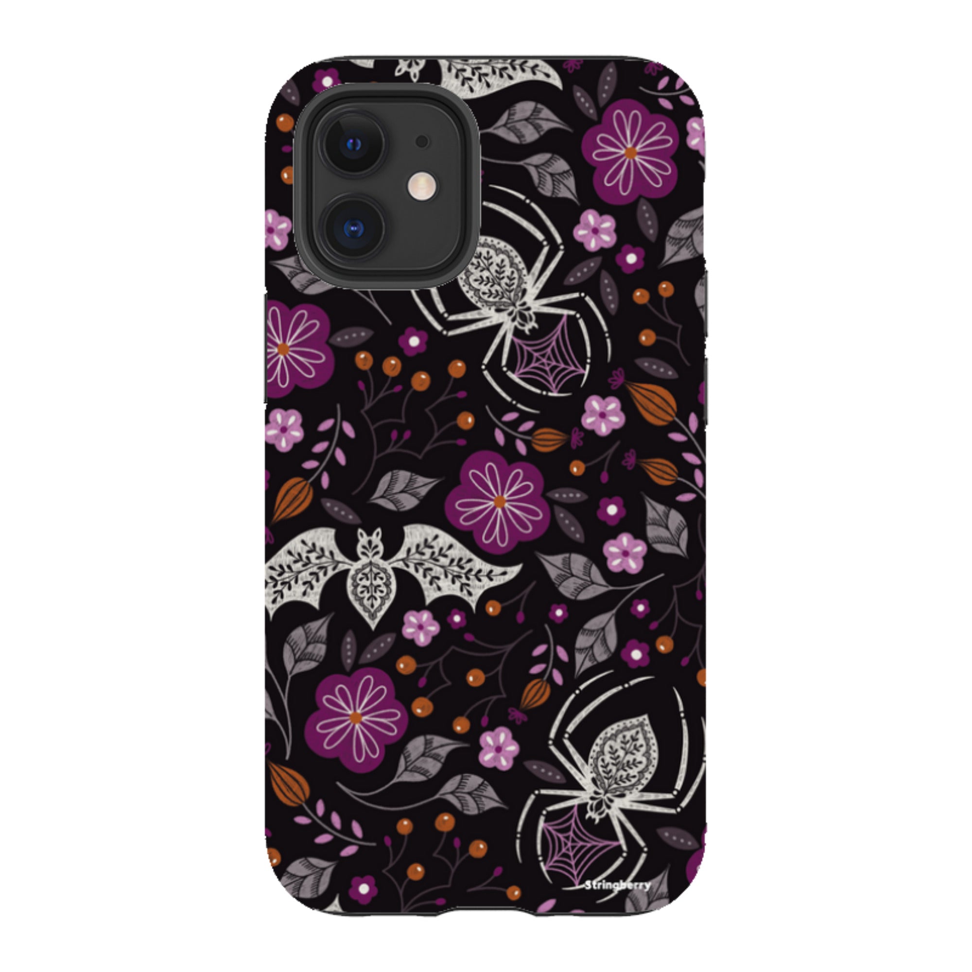 iPhone Tough Case - SpiderBat Black By Jenny Zemanek