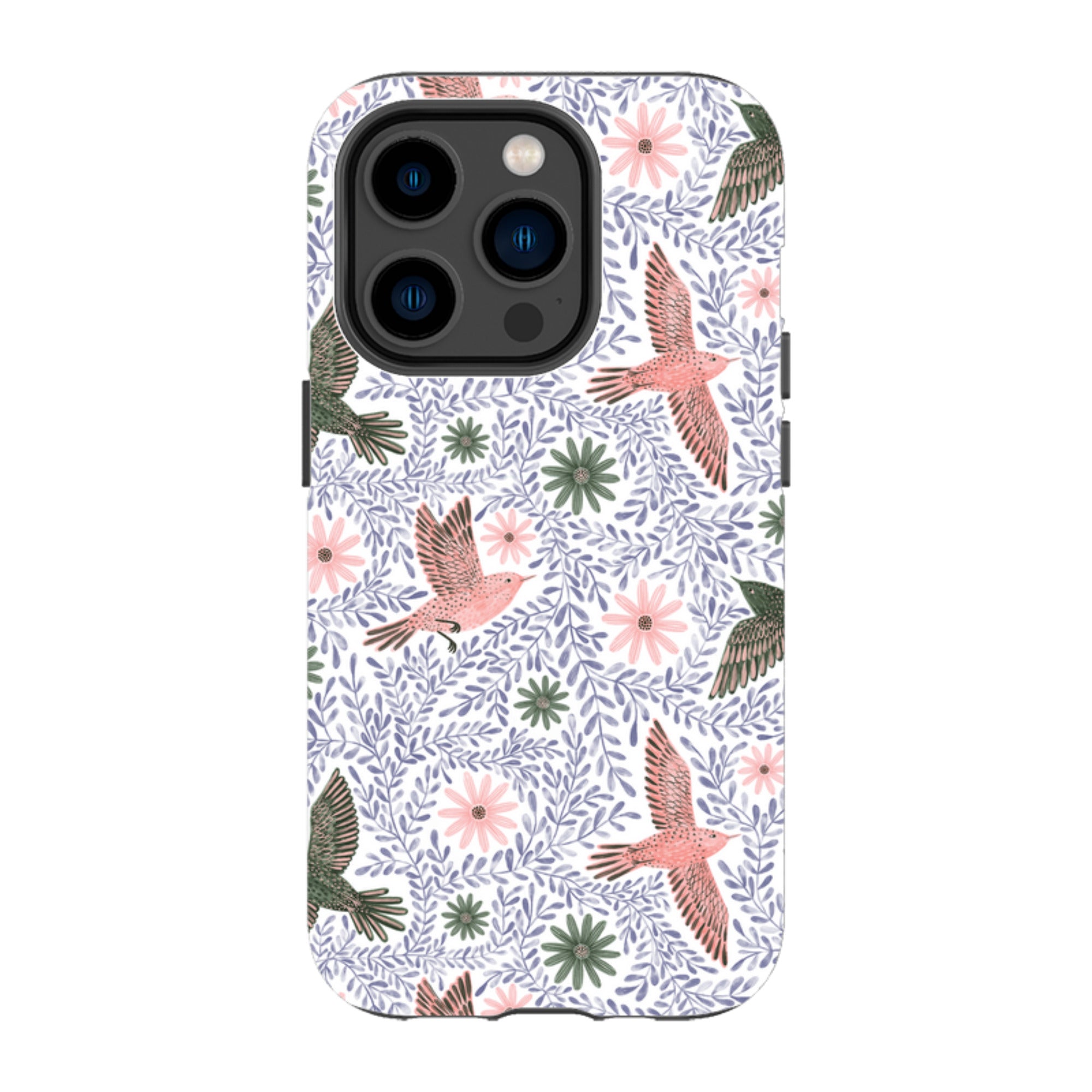 iPhone Tough Case - Bird Pattern Blue By Lee Foster Wilson
