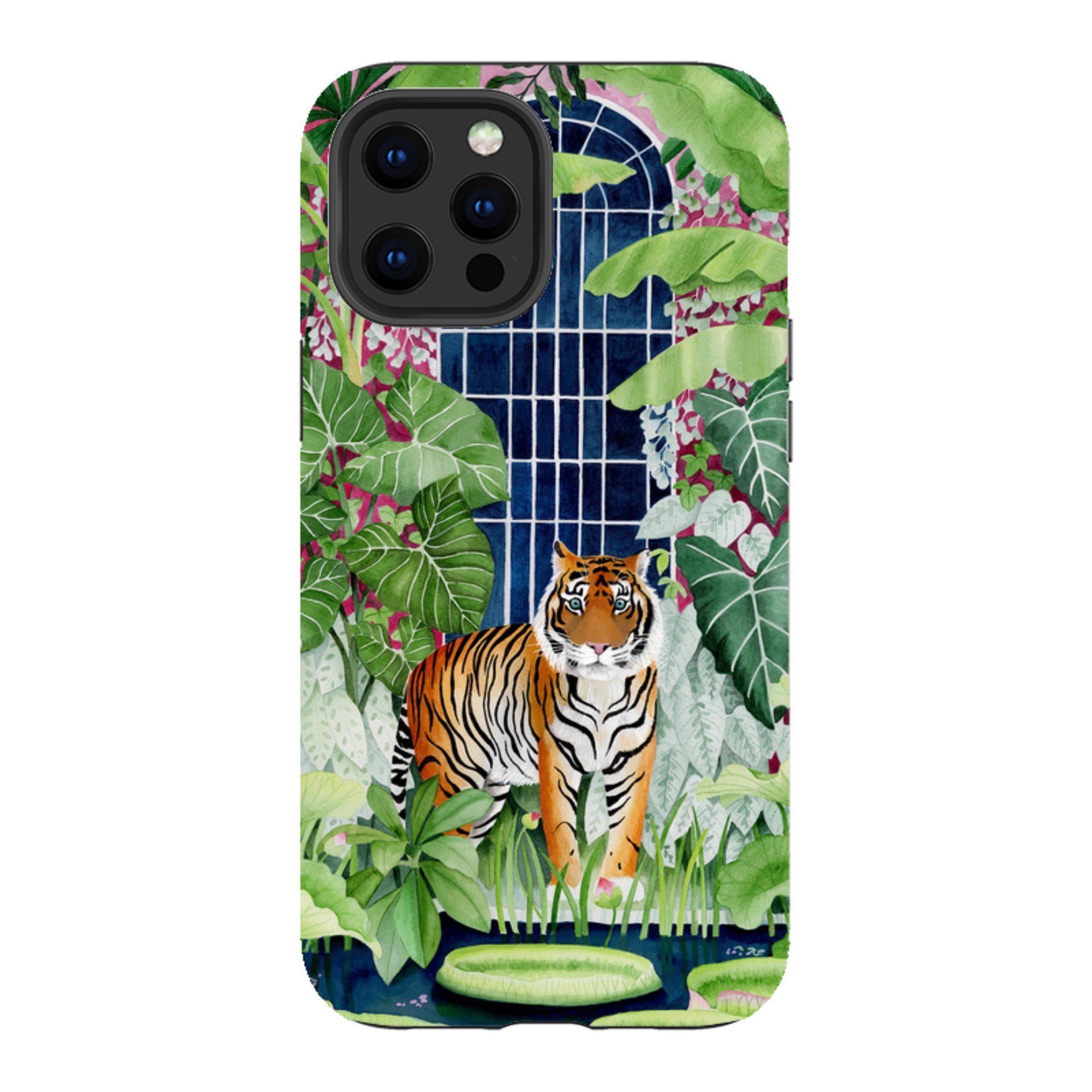iPhone Tough Case - Green House Tiger By Bex Parkin