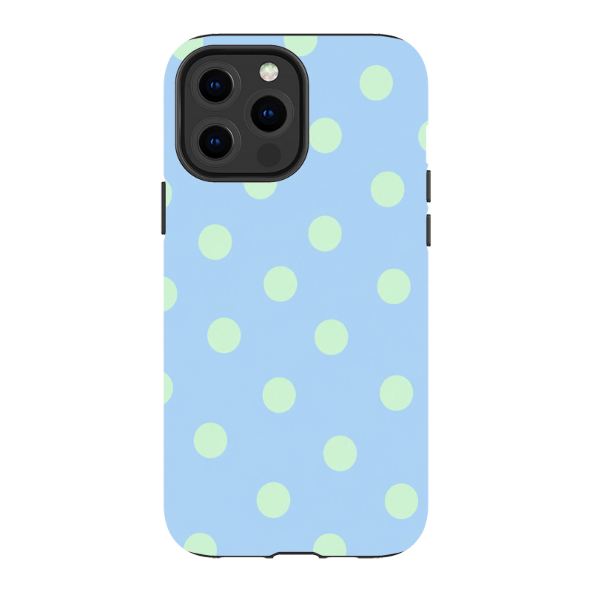 iPhone MagSafe Tough Case - Sky Blue & Mint Green Polka Dot
