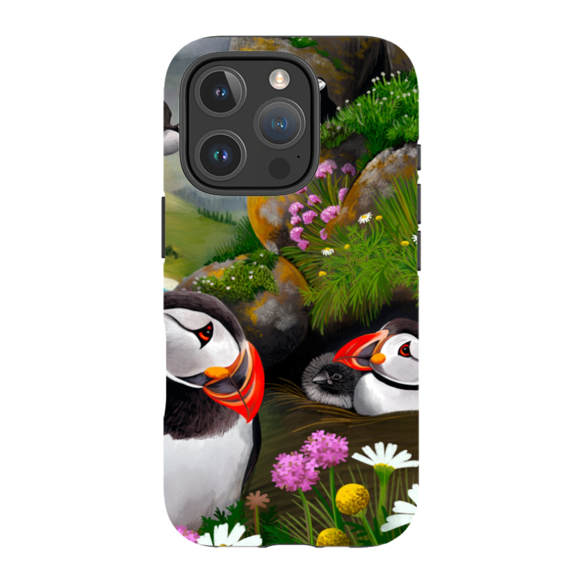 iPhone Tough Case - Puffin Family By Anna Stead