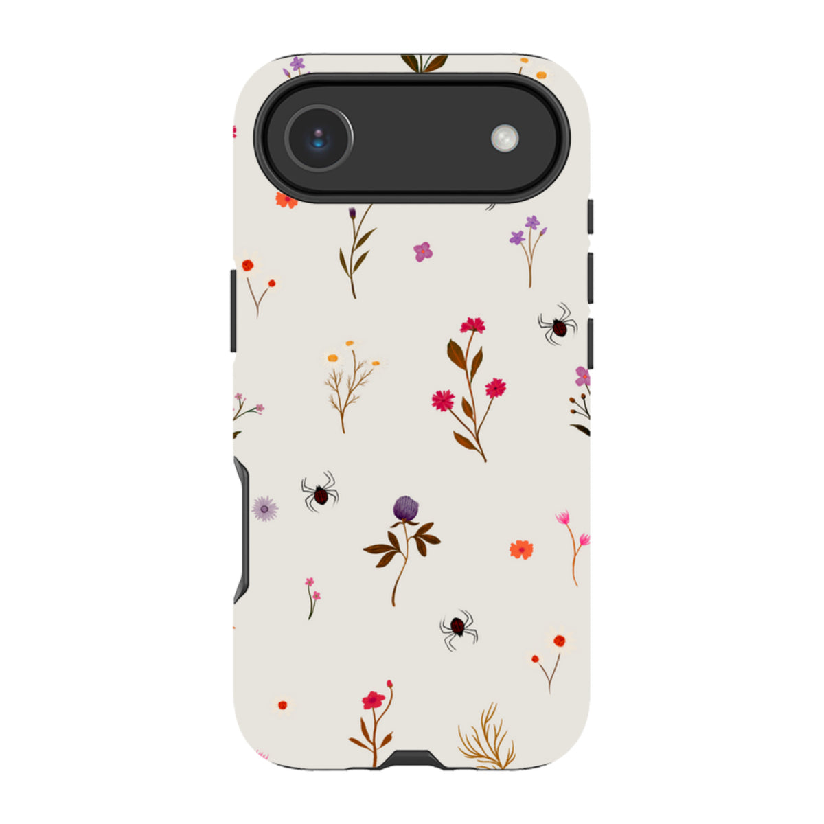 iPhone Tough Case - Florals and Spiders - Stone By Katherine Quinn