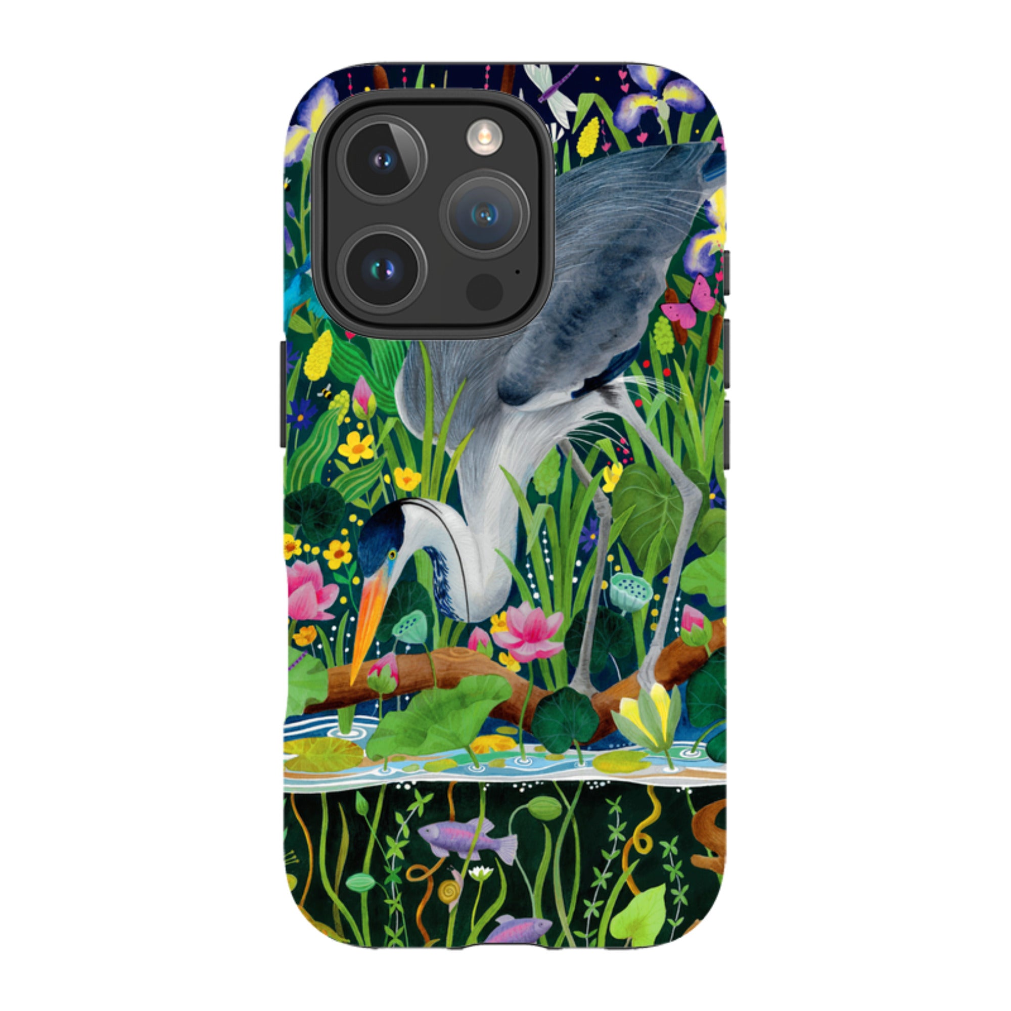 iPhone Tough Case - Heron Fishing By Bex Parkin