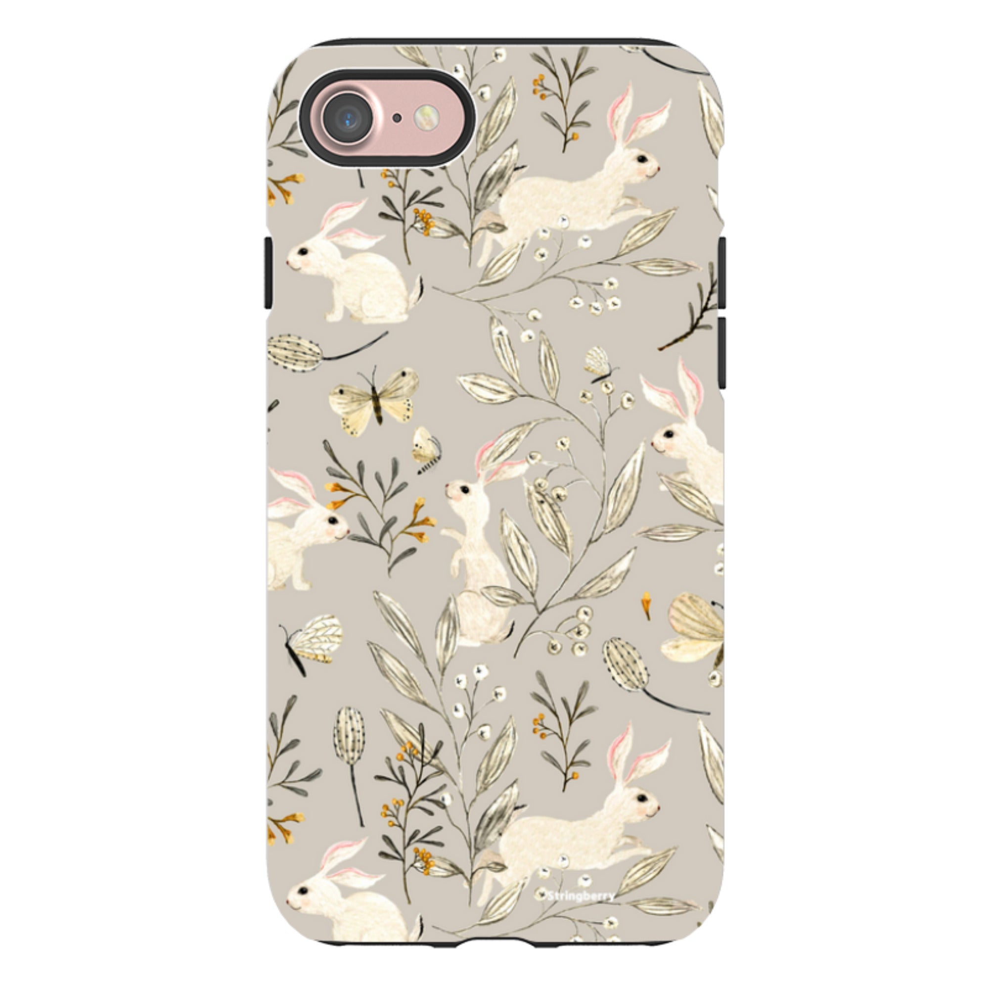 iPhone Tough Case - Bunnies Grey By Katherine Quinn