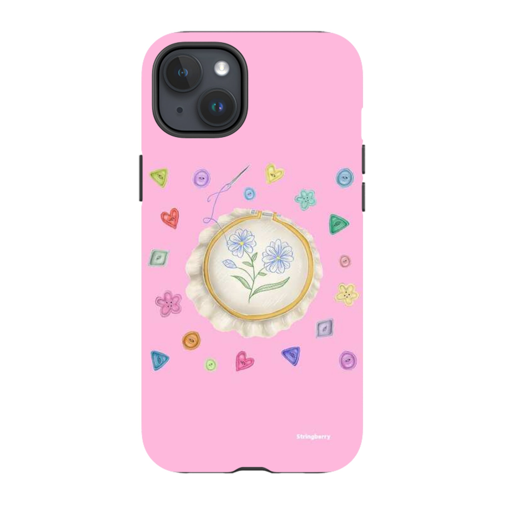 iPhone MagSafe Tough Case -  Flower Buttons Needlework By Catherine Rowe