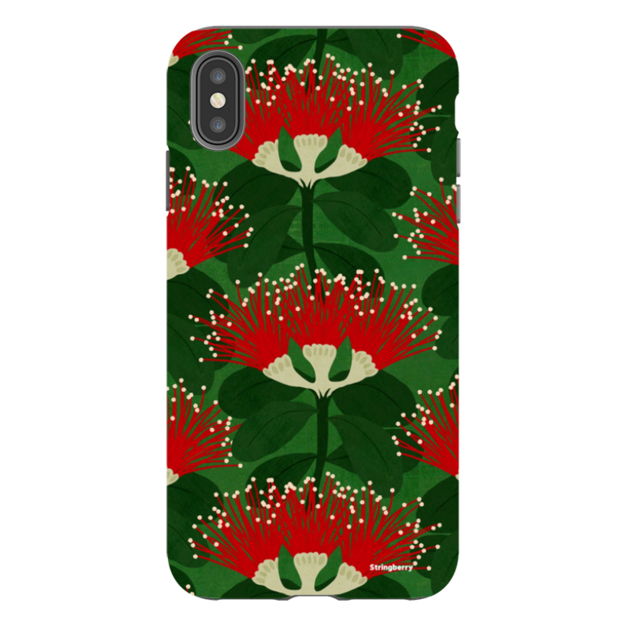 iPhone Tough Case - Pohutukawa Green And Red By Katherine Quinn
