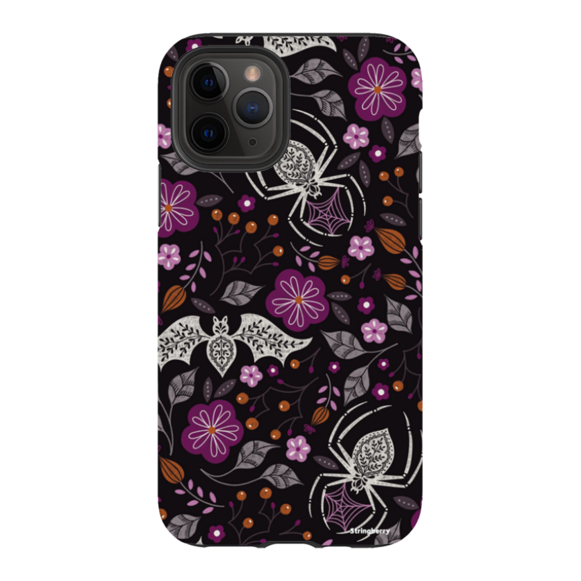 iPhone Tough Case - SpiderBat Black By Jenny Zemanek