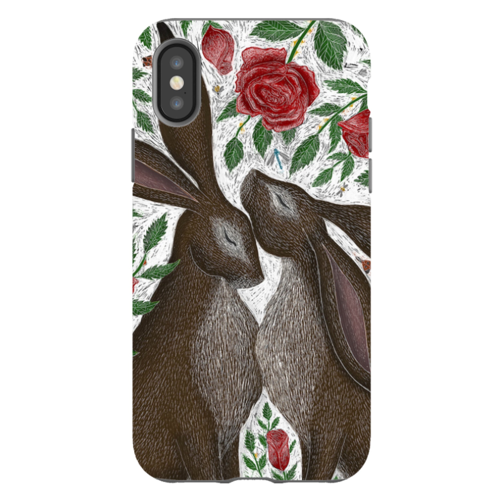 iPhone Tough Case - Hares And Red Roses By Catherine Rowe