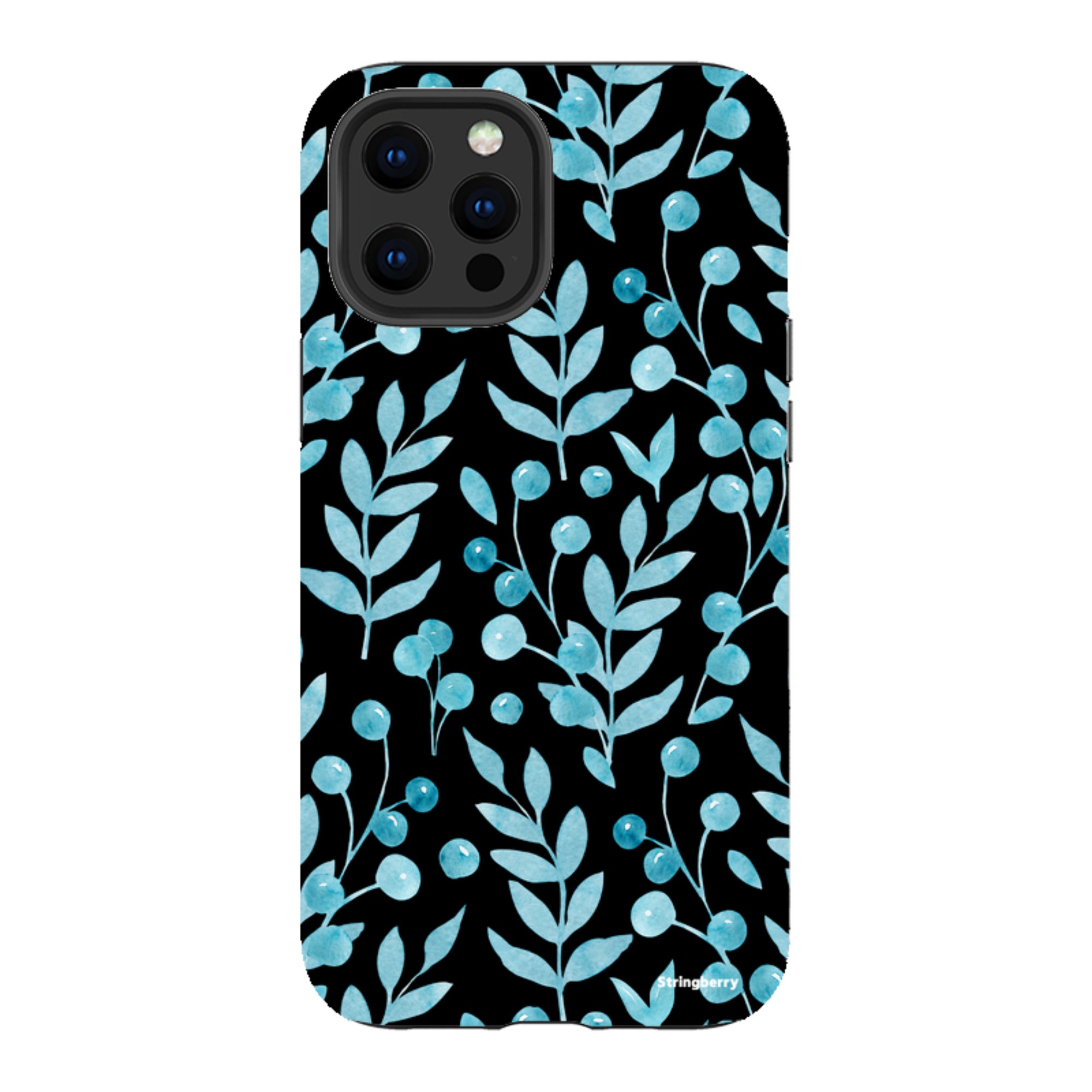 iPhone Tough Case - Blue Xmas Florals