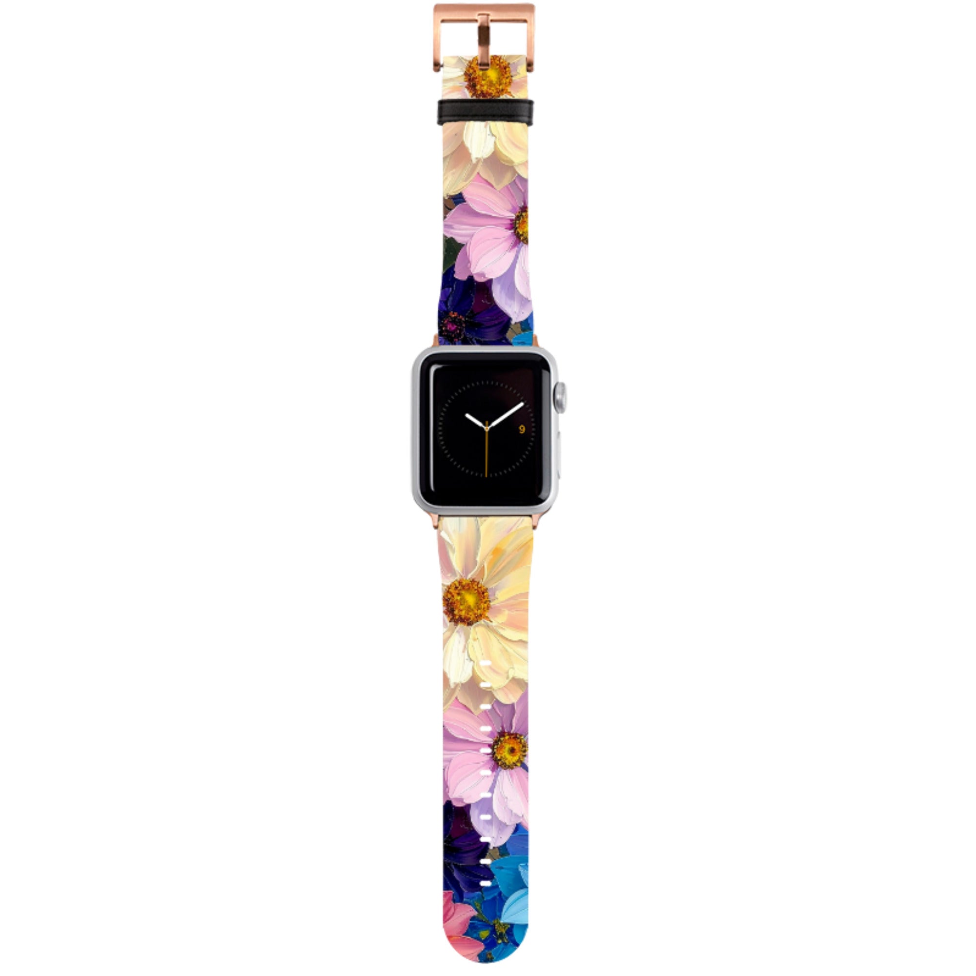 Summer Floral Blue Garden Apple Watch Strap