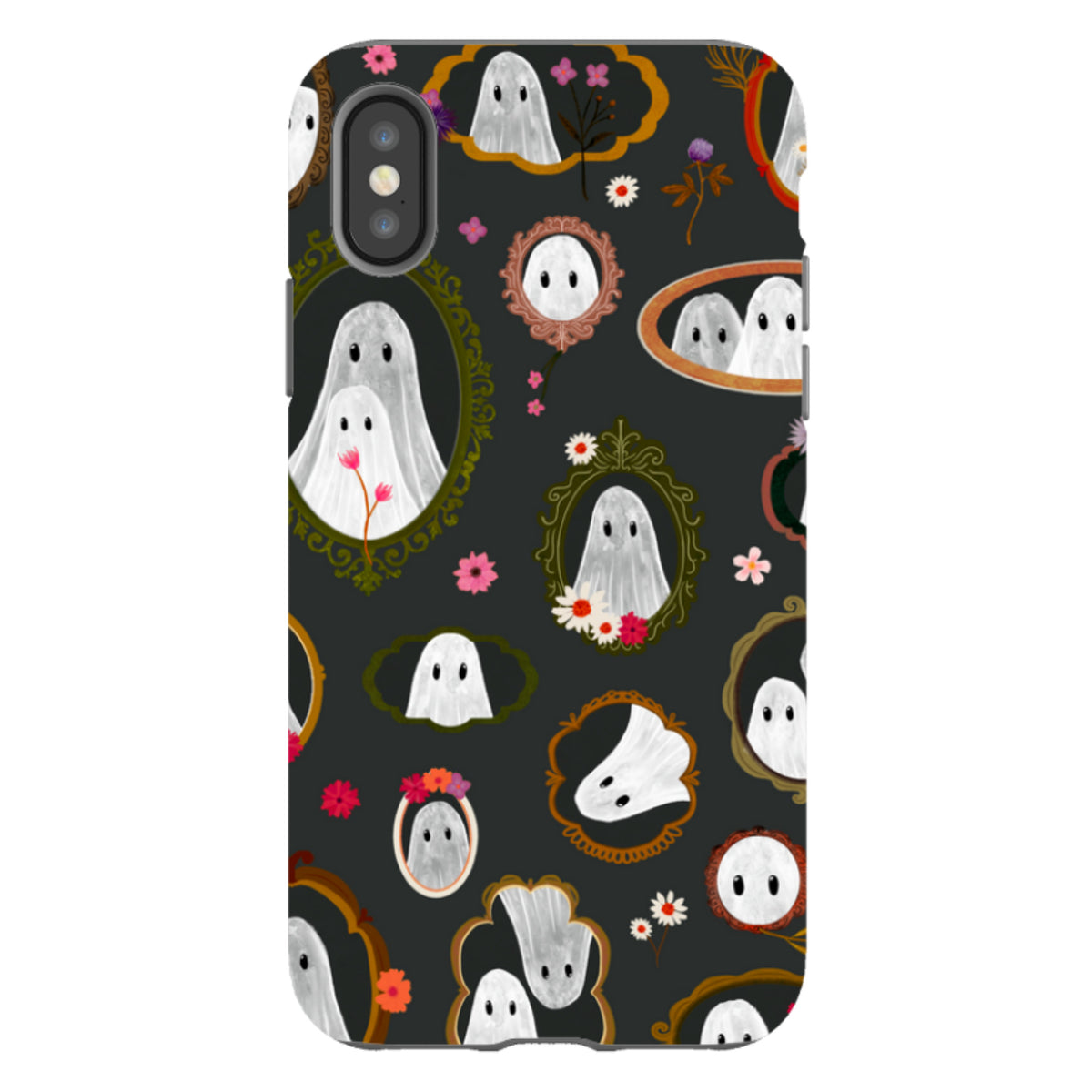 iPhone Tough Case - Framed Ghosts - Charcoal By Katherine Quinn