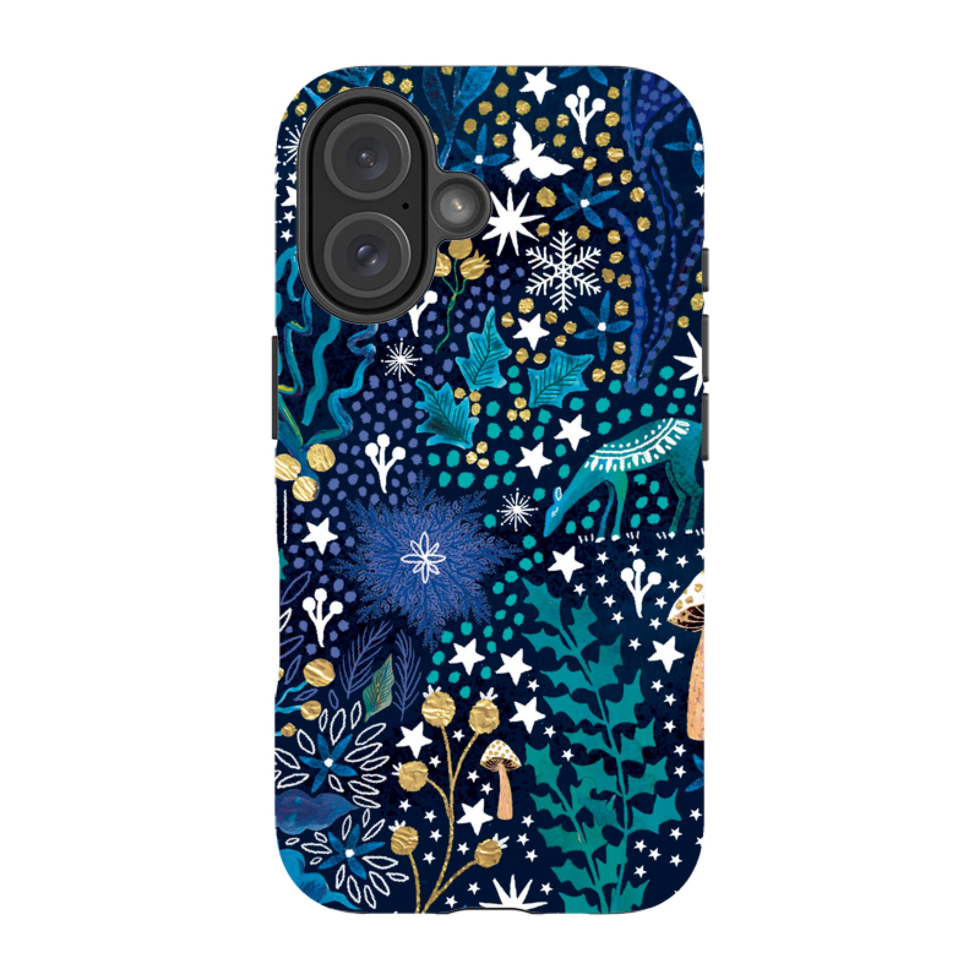 iPhone MagSafe Tough Case - Winter Flowers Teal By Emma Frances Grant