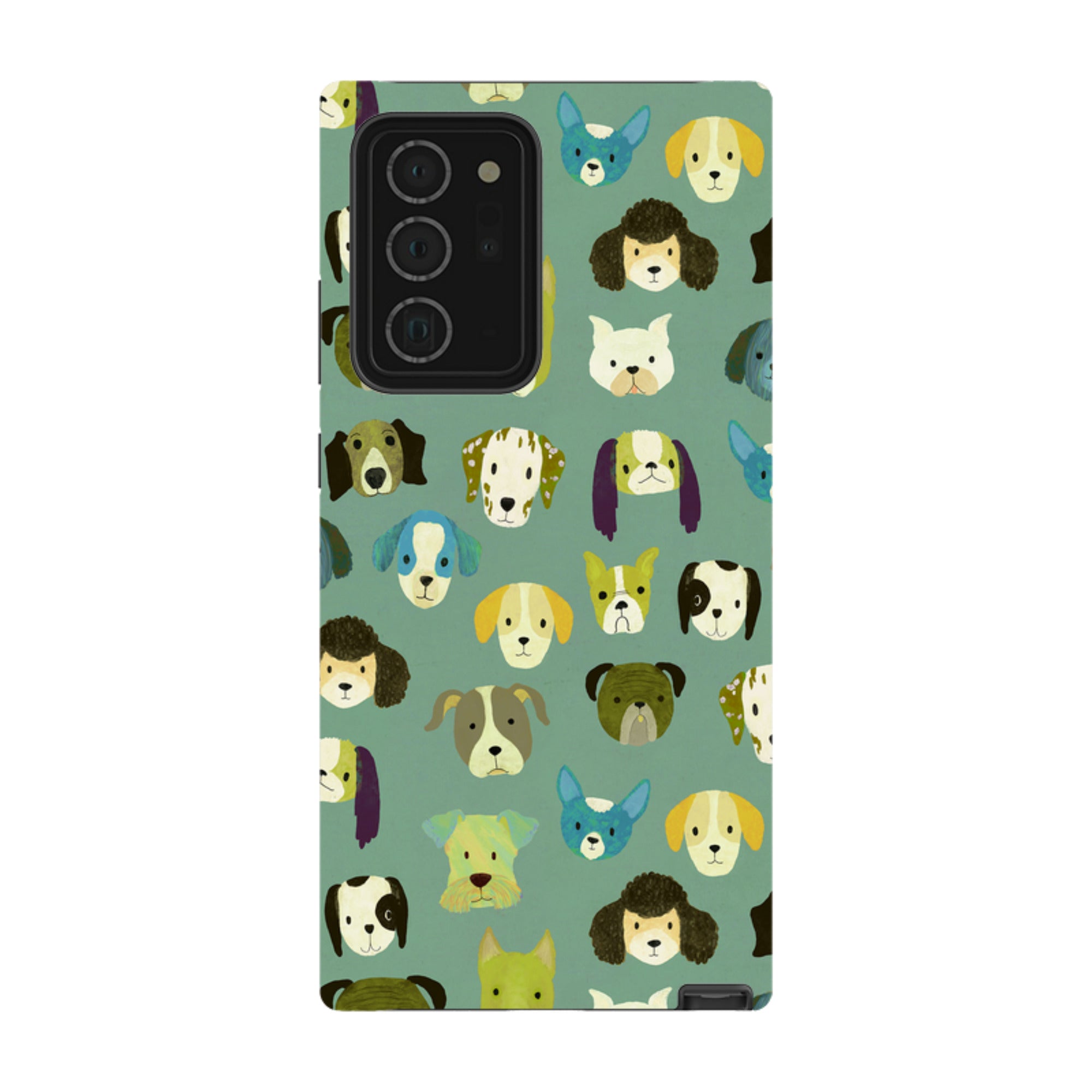 Samsung Tough Case - Dog Heads Green By Katherine Quinn