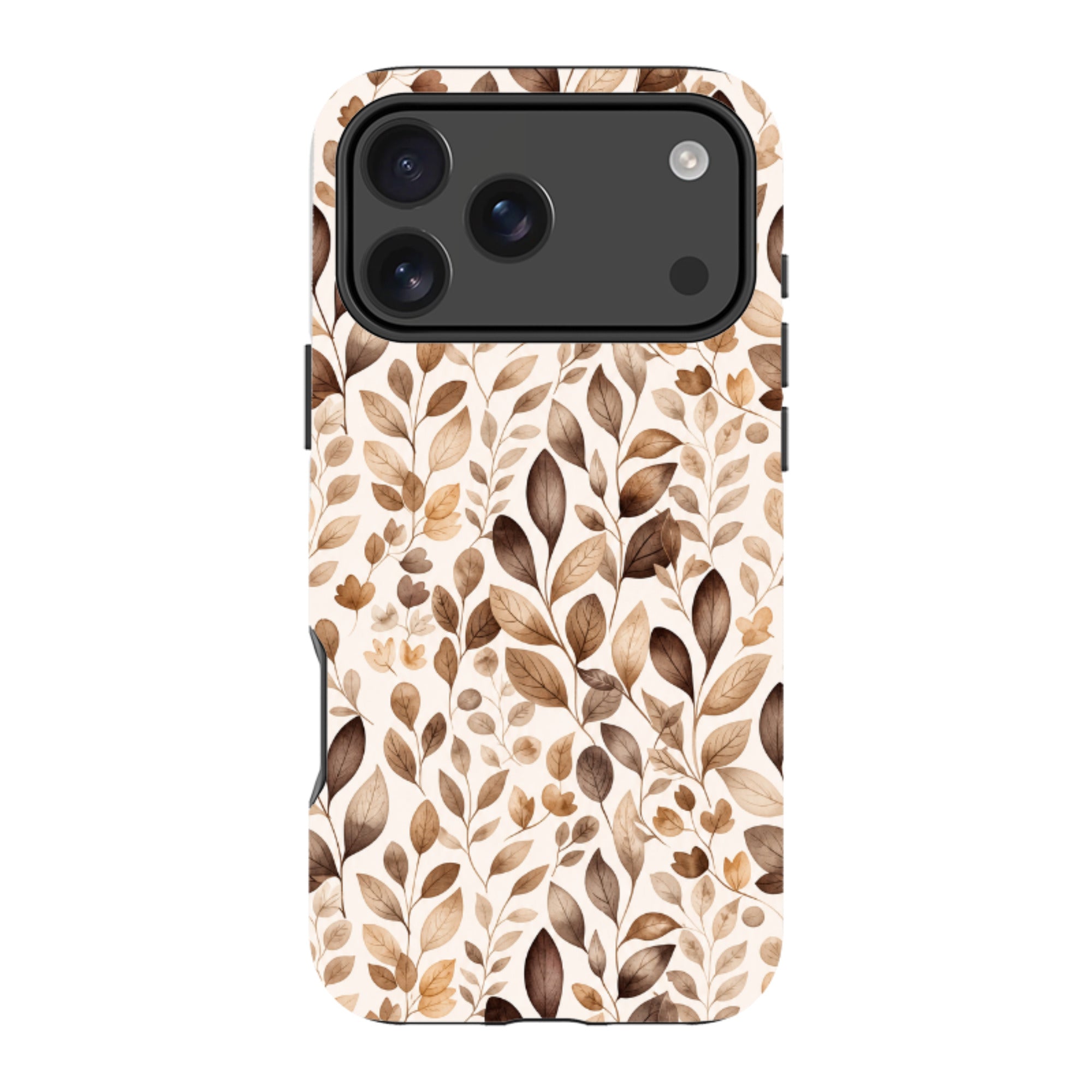 iPhone MagSafe Tough Case - Beige Aesthetic Leaves