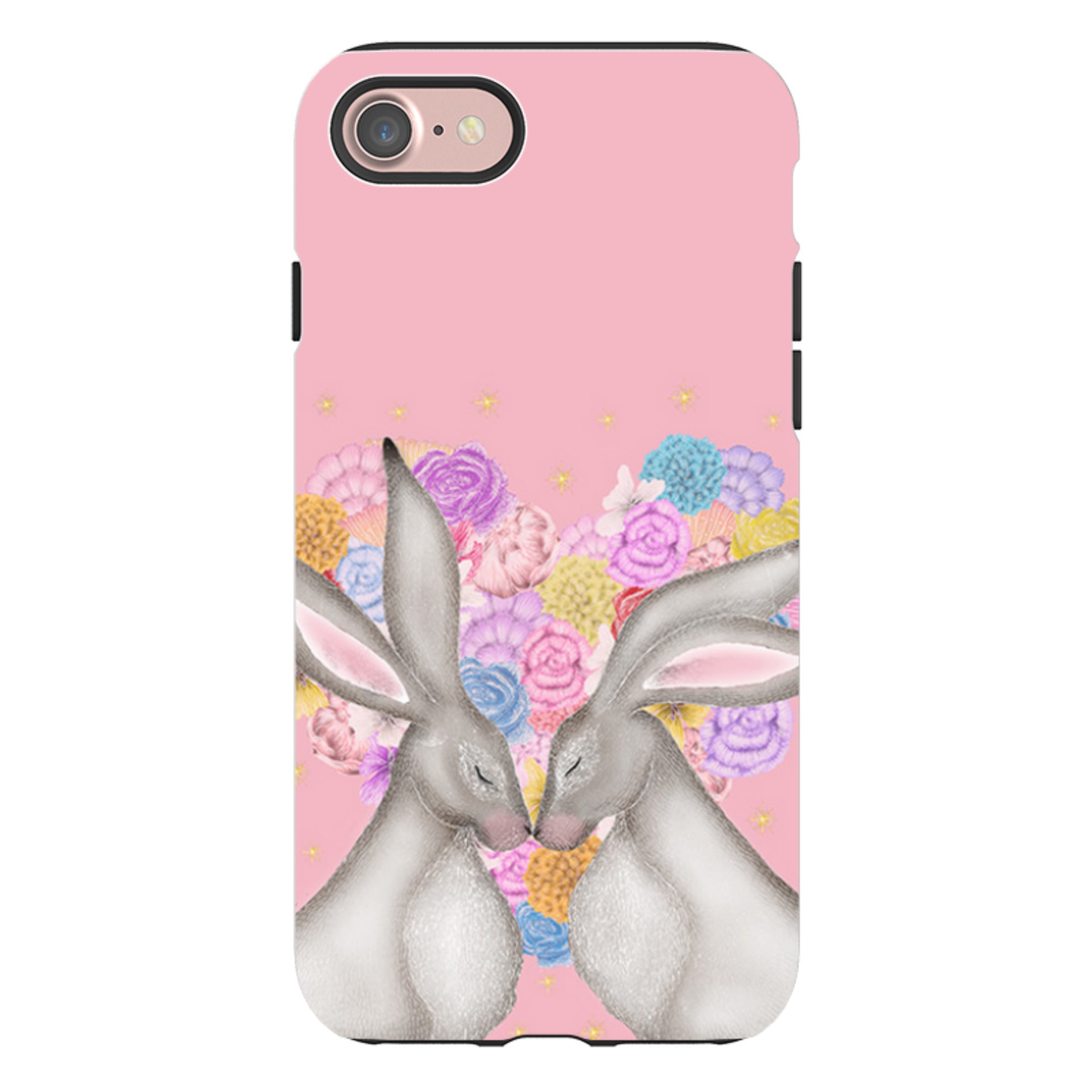 iPhone Tough Case - White Hares Rose Heart II By Catherine Rowe