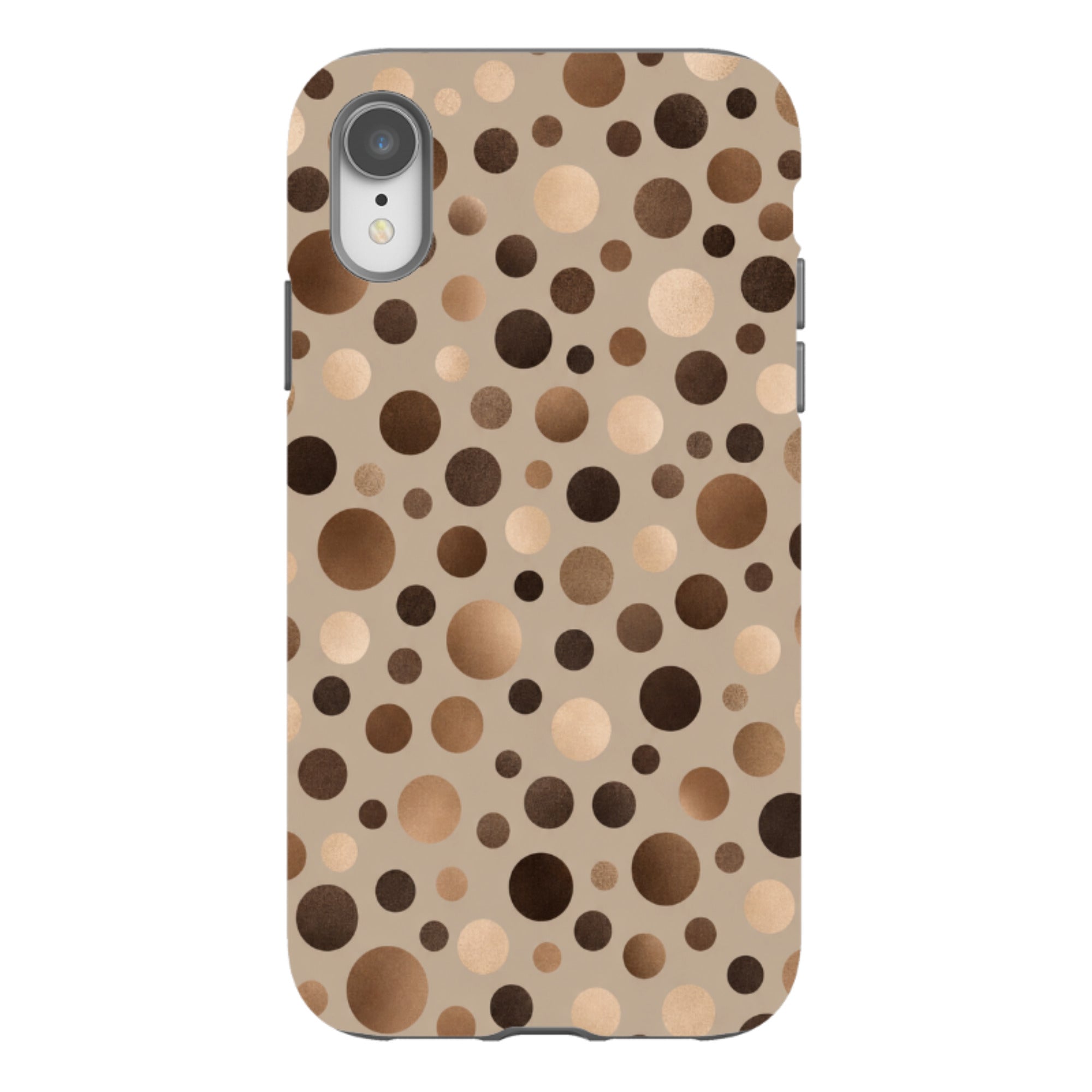 iPhone Tough Case - Rose Gold Polka Dot