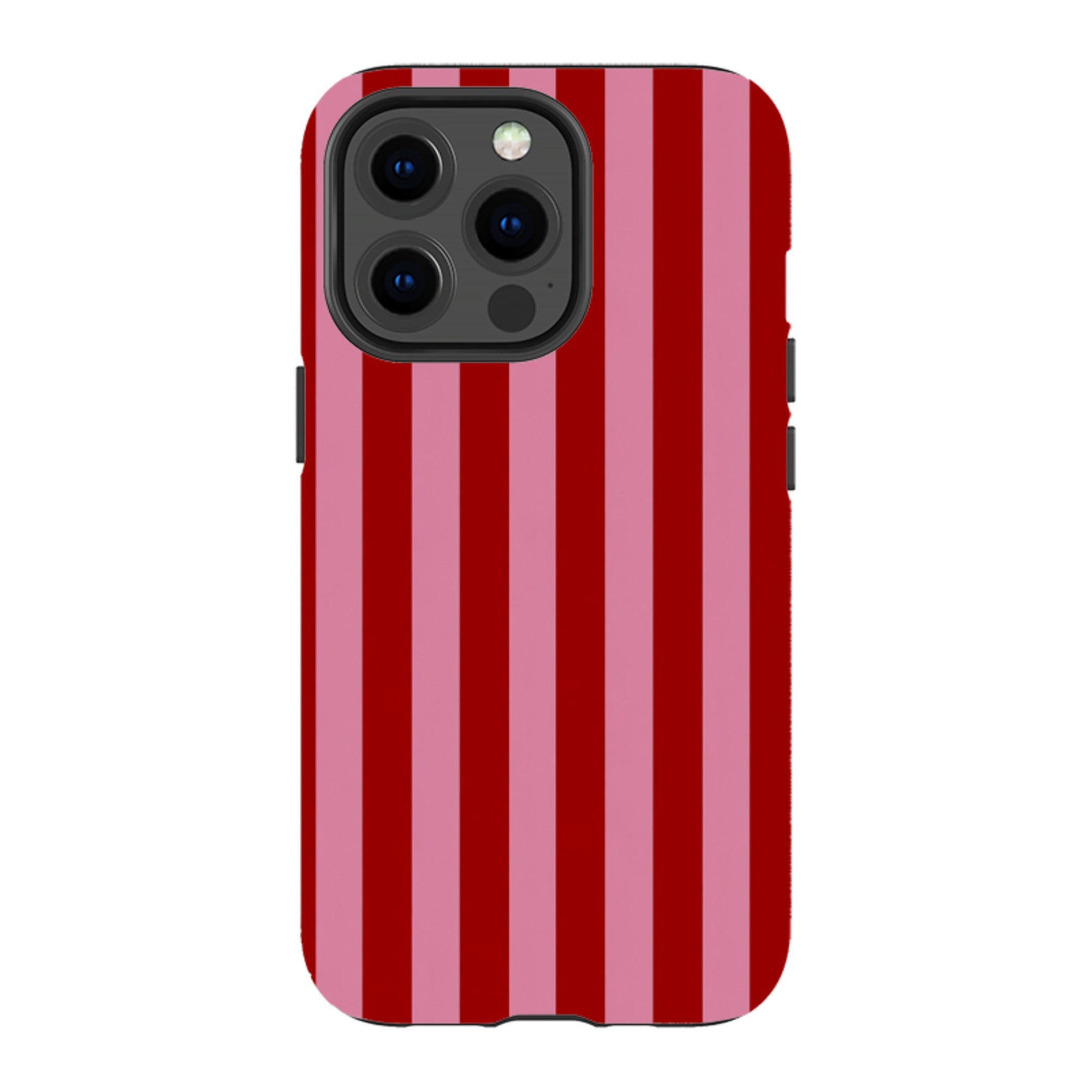 iPhone MagSafe Tough Case - Burgundy & Pink Stripe