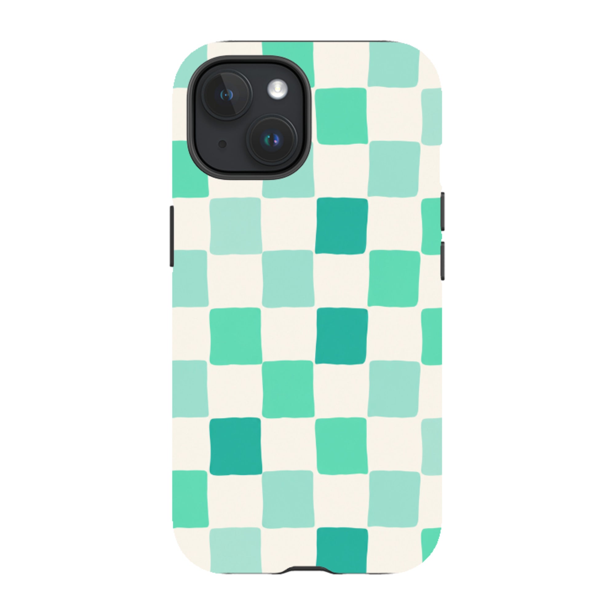 iPhone MagSafe Tough Case - Mint Green Checkerboard